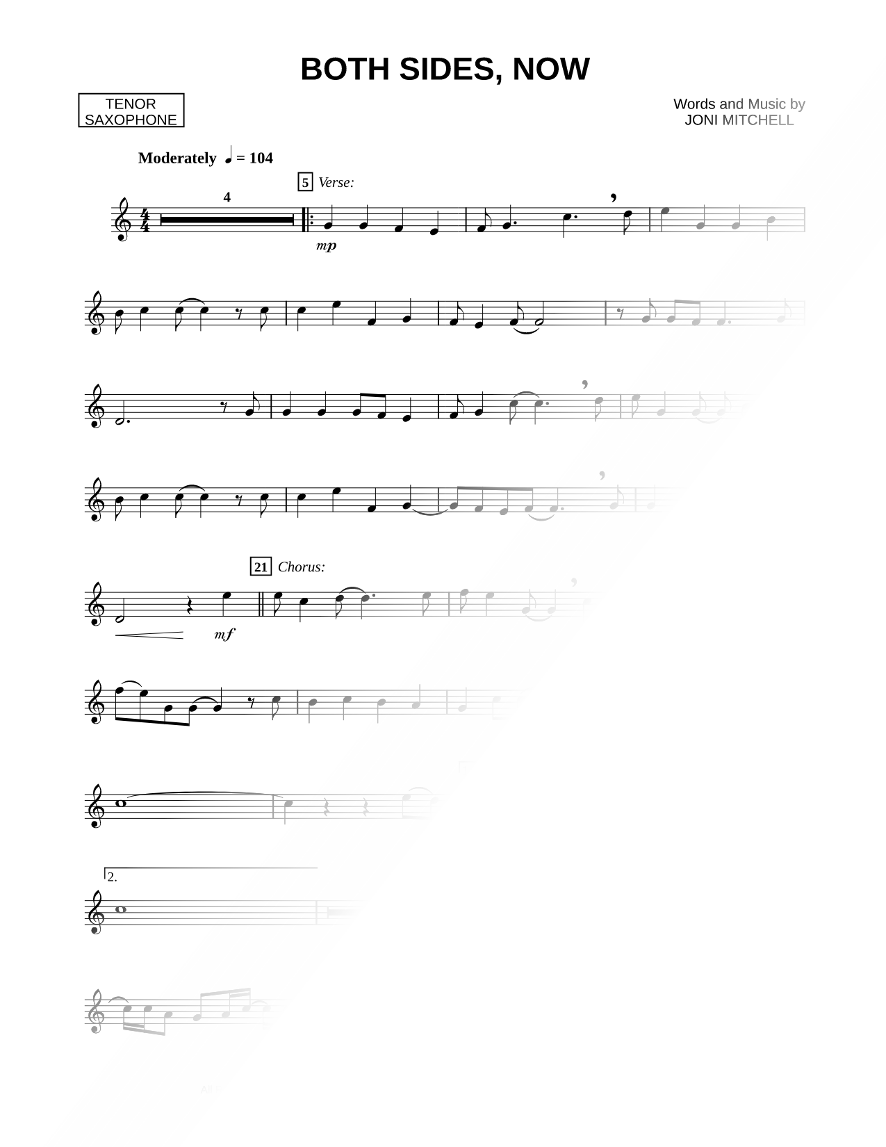 Both Sides, Now - Tenor Sax