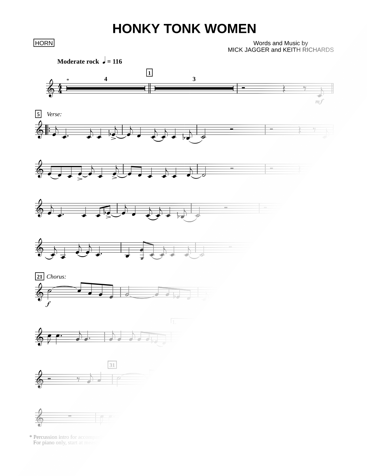 Honky Tonk Women - French Horn