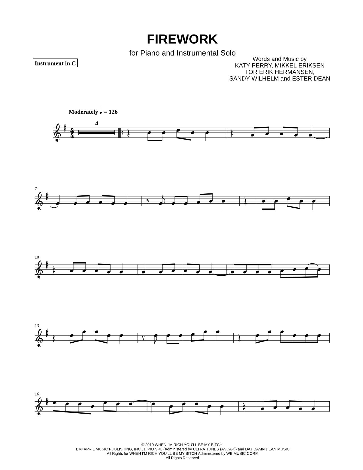 Firework - C Instrument