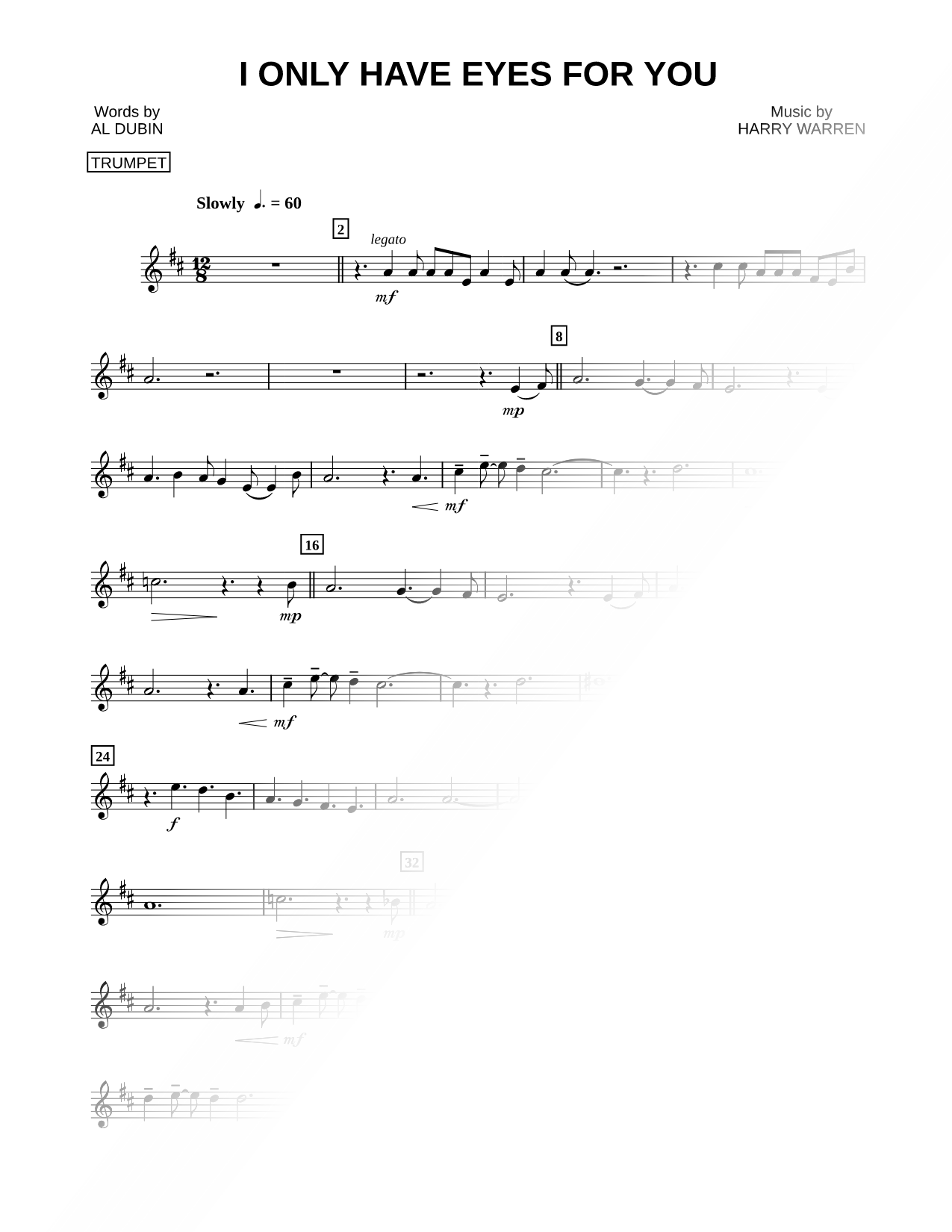 I Only Have Eyes for You - Trumpet