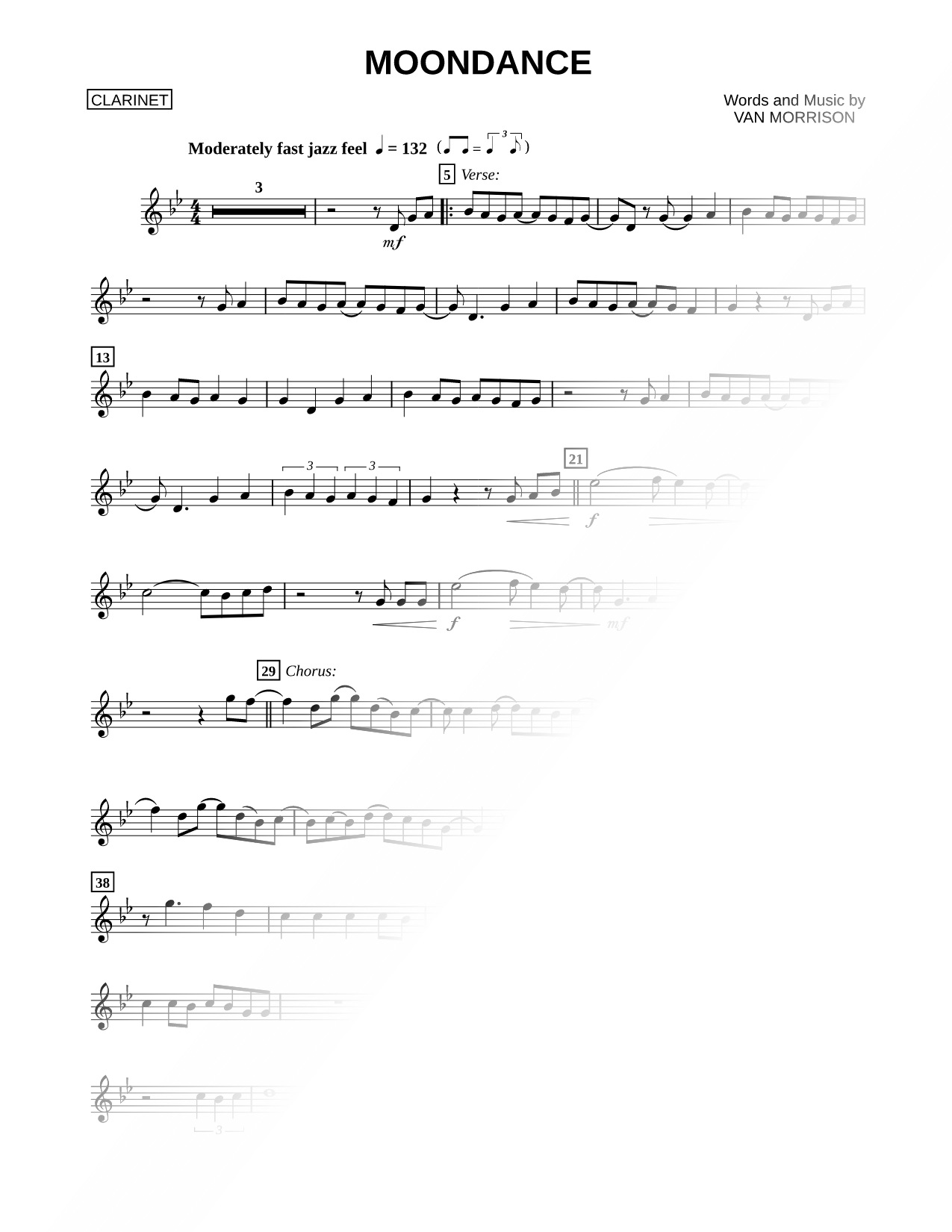 Moondance - Clarinet
