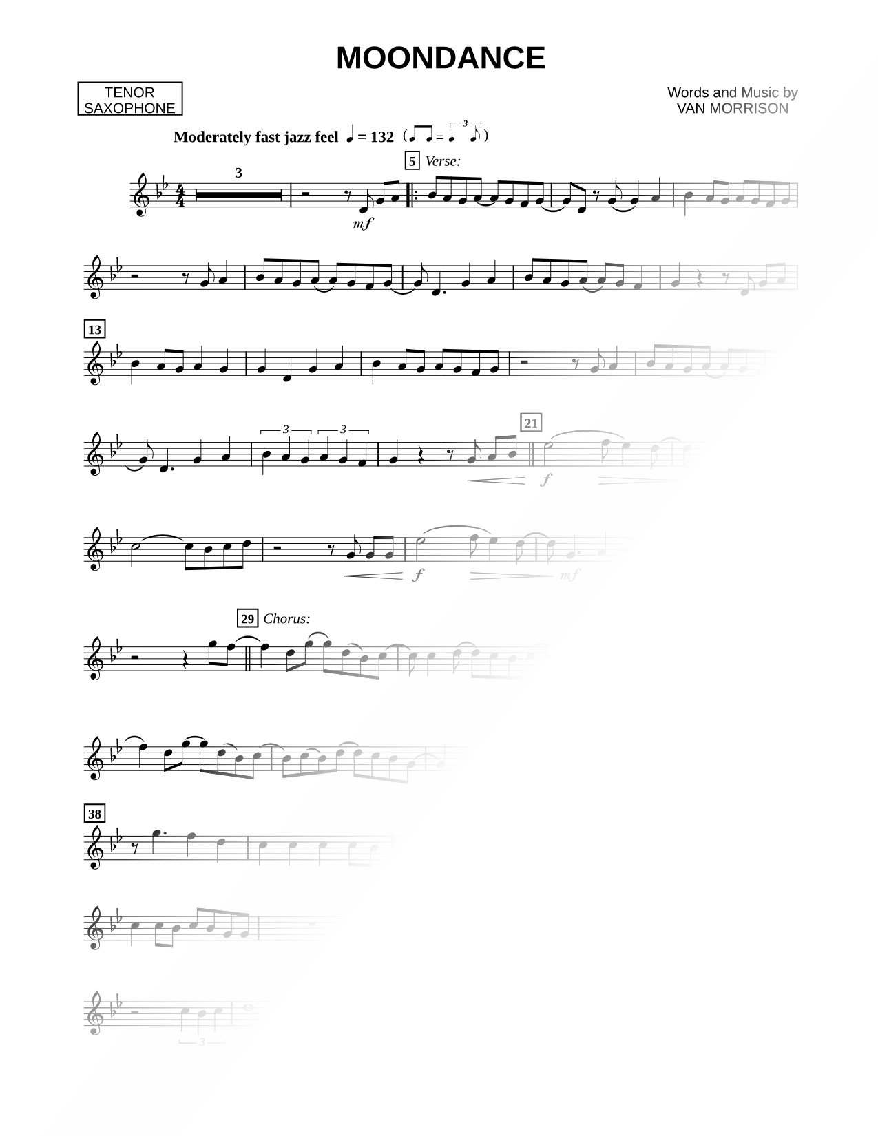 Moondance - Tenor Saxophone