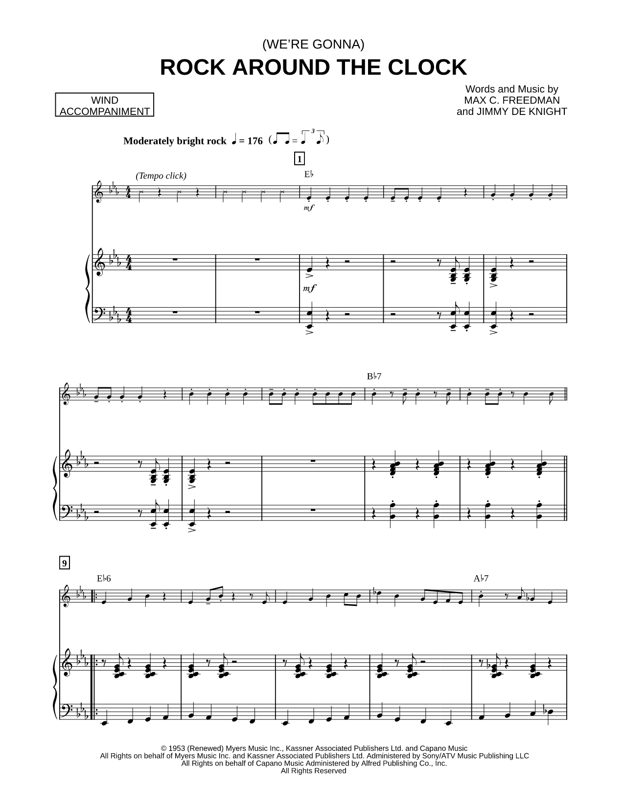 Rock Around the Clock - Piano Accompaniment (Winds)