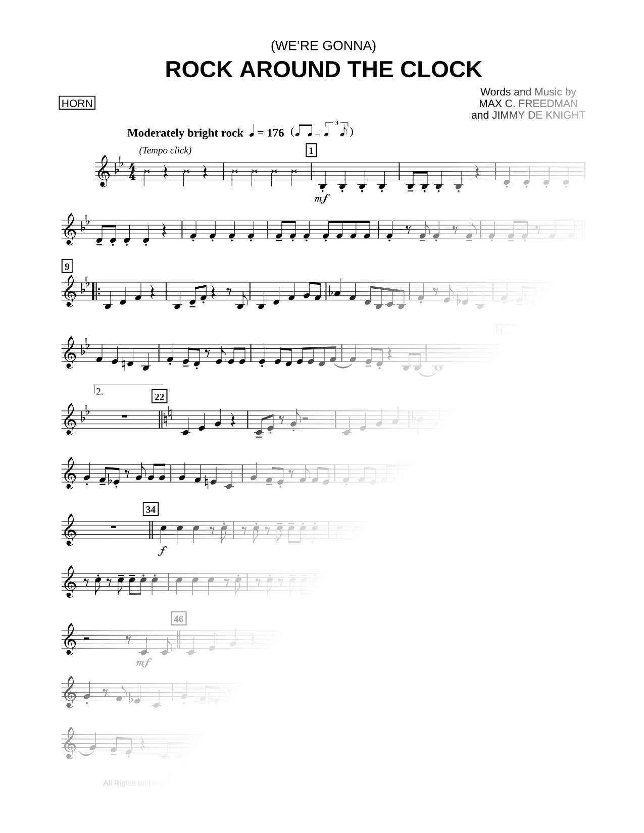 Rock Around the Clock - French Horn