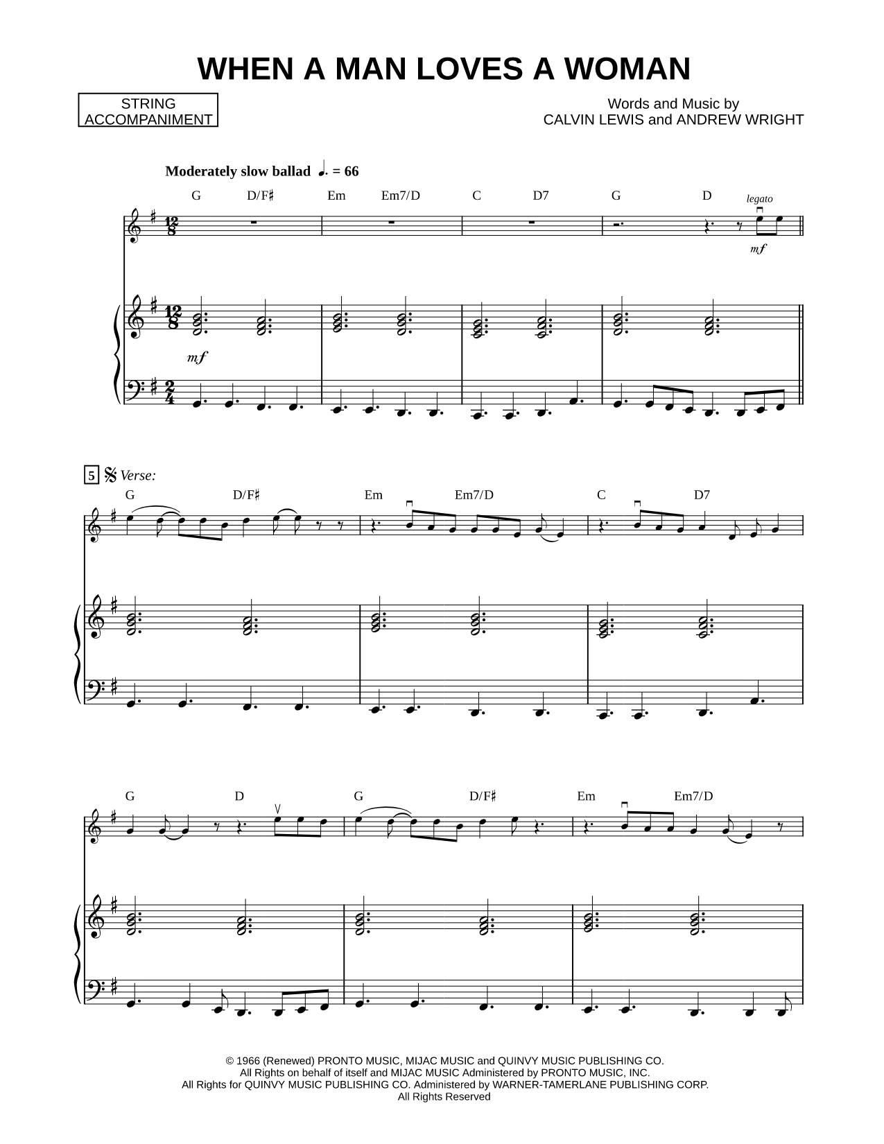 When a Man Loves a Woman - Piano Accompaniment (Strings)