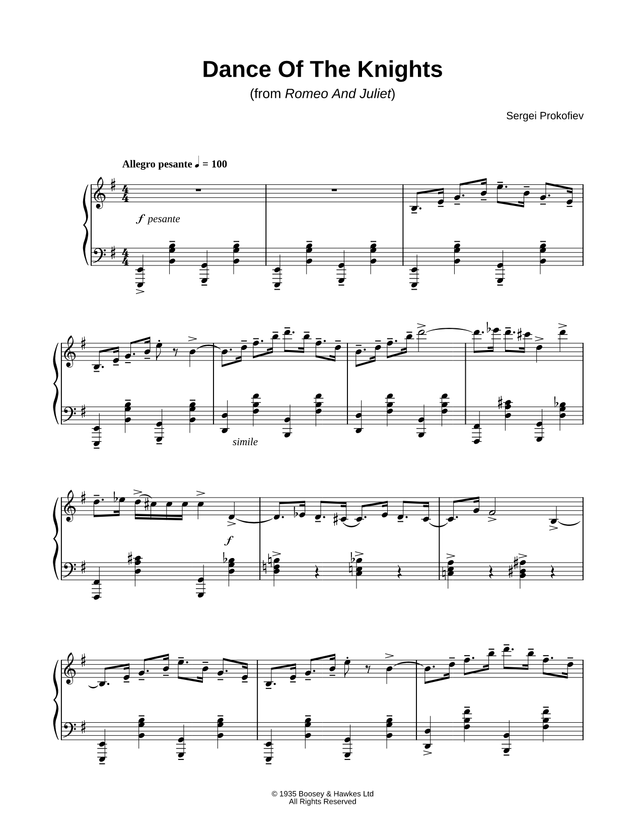 Dance of the Knights (The Montagues and the Capulets)
