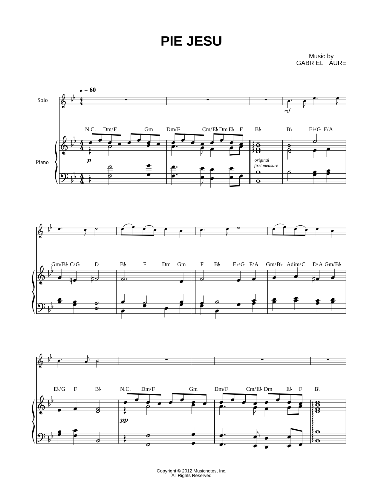 Pie Jesu - Piano Accompaniment