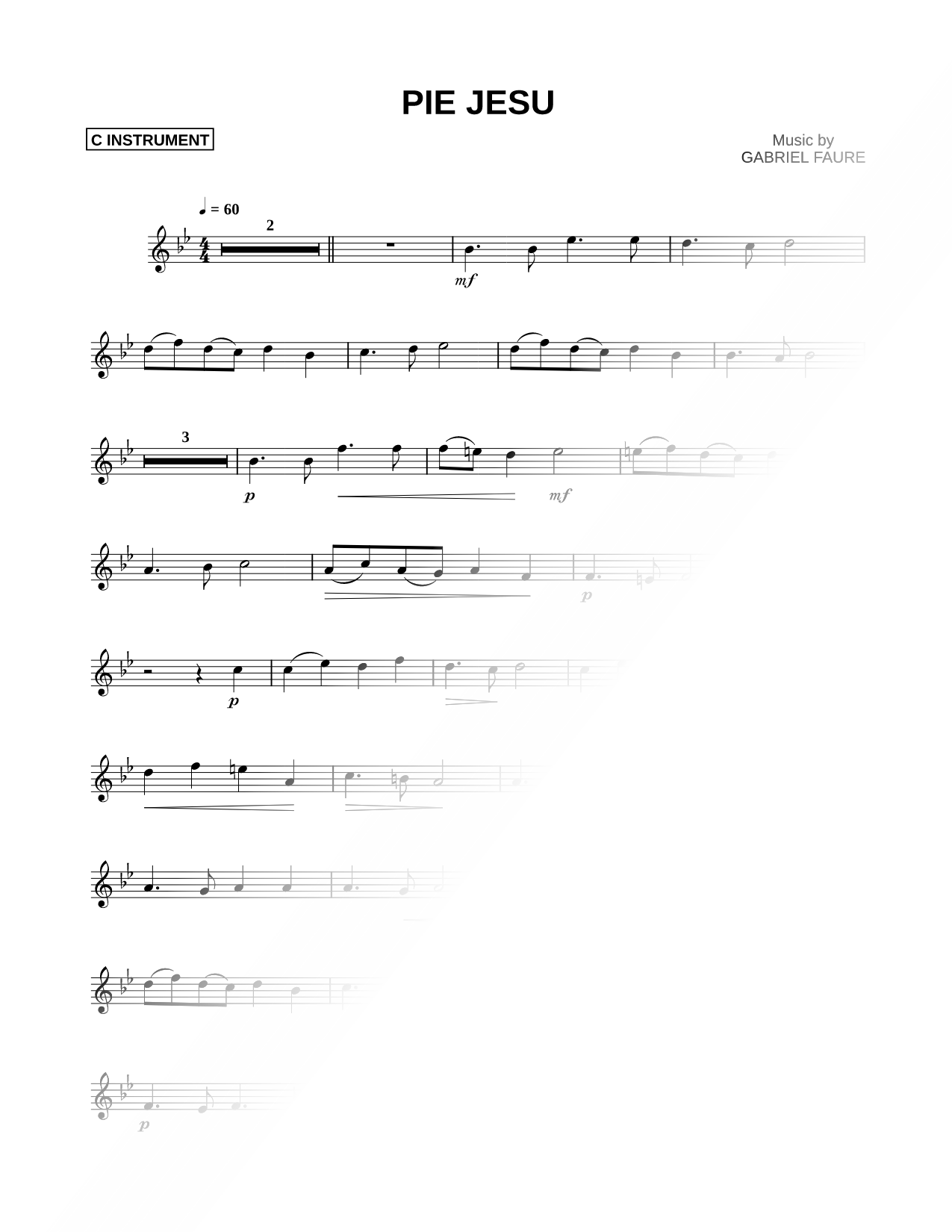 Pie Jesu - C Instrument