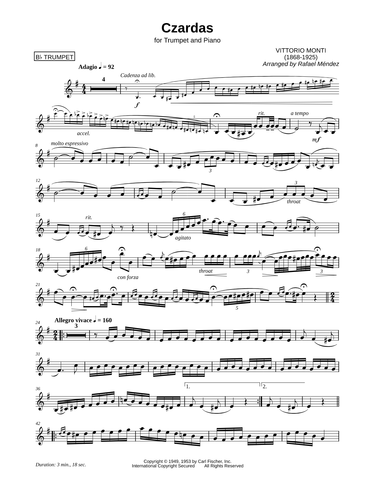 Czardas - Trumpet