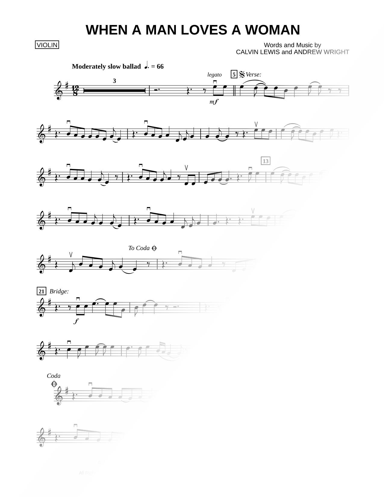 When a Man Loves a Woman - Violin