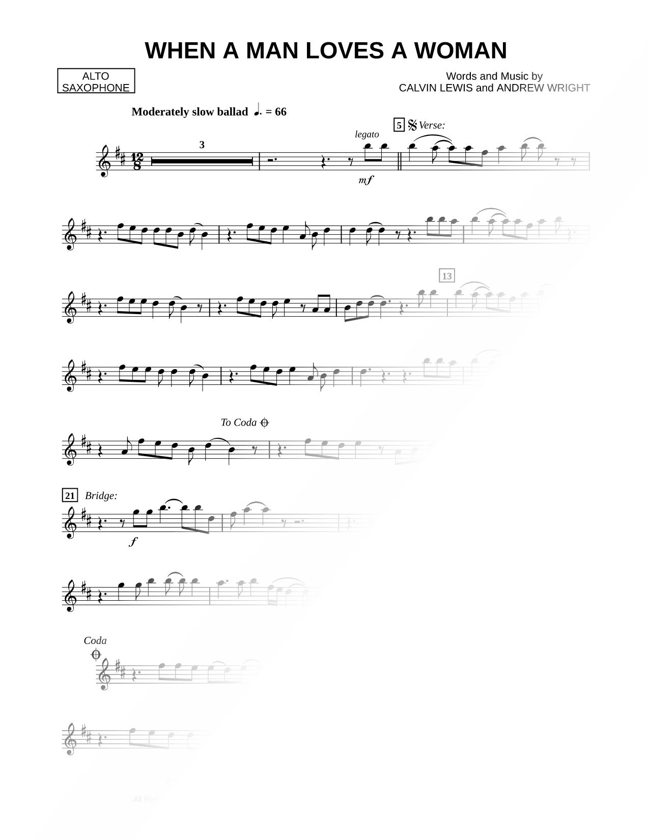 When a Man Loves a Woman - Alto Saxophone