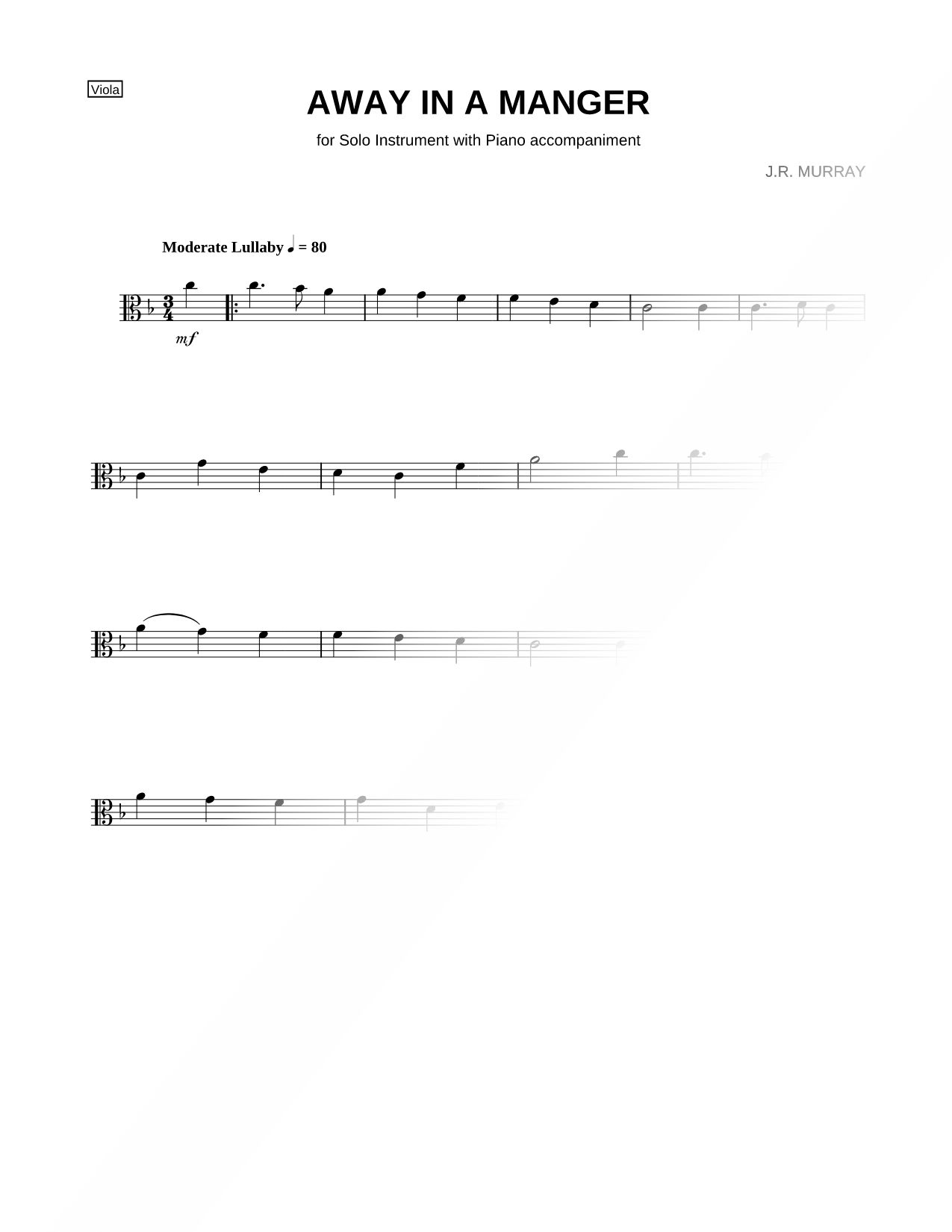 Away In a Manger - Viola