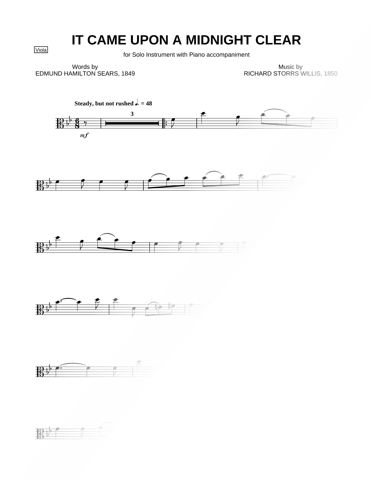 It Came Upon a Midnight Clear - Viola