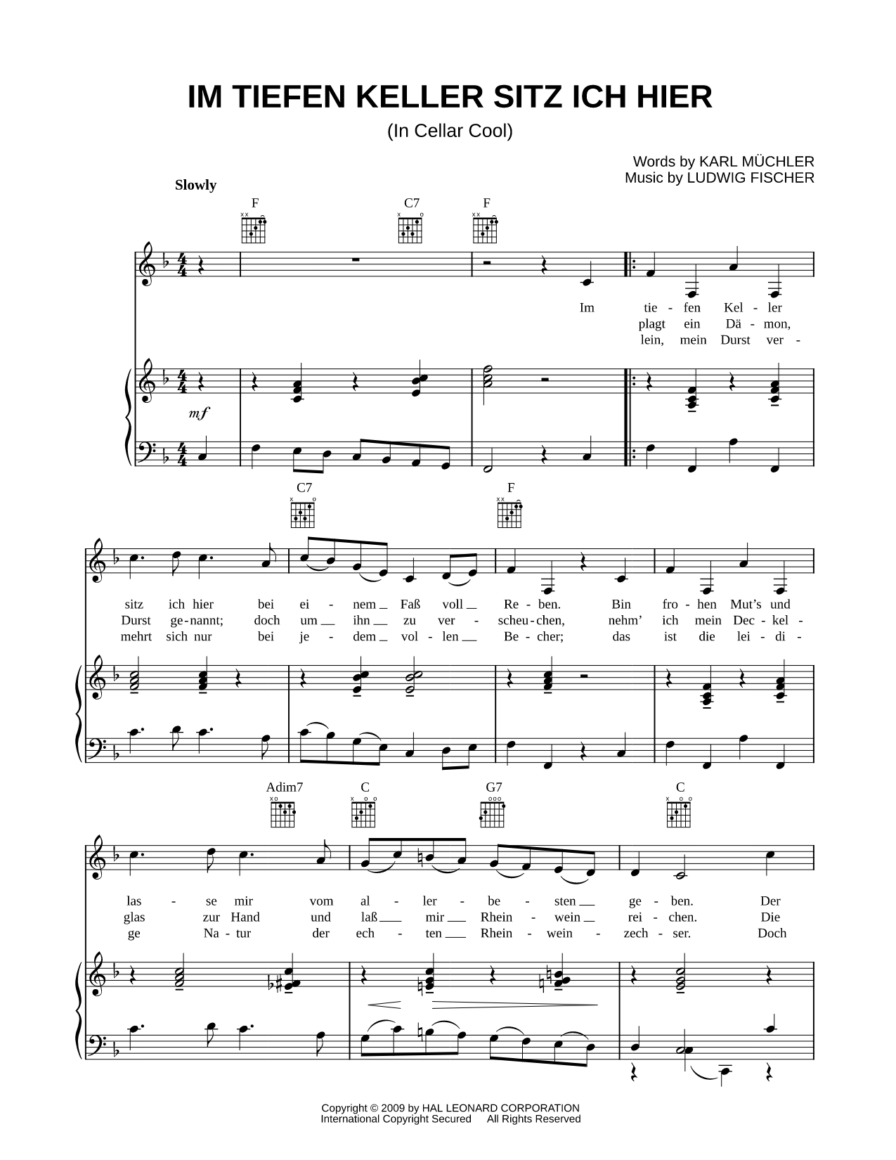 Im Tiefen Keller Sitz Ich Hier