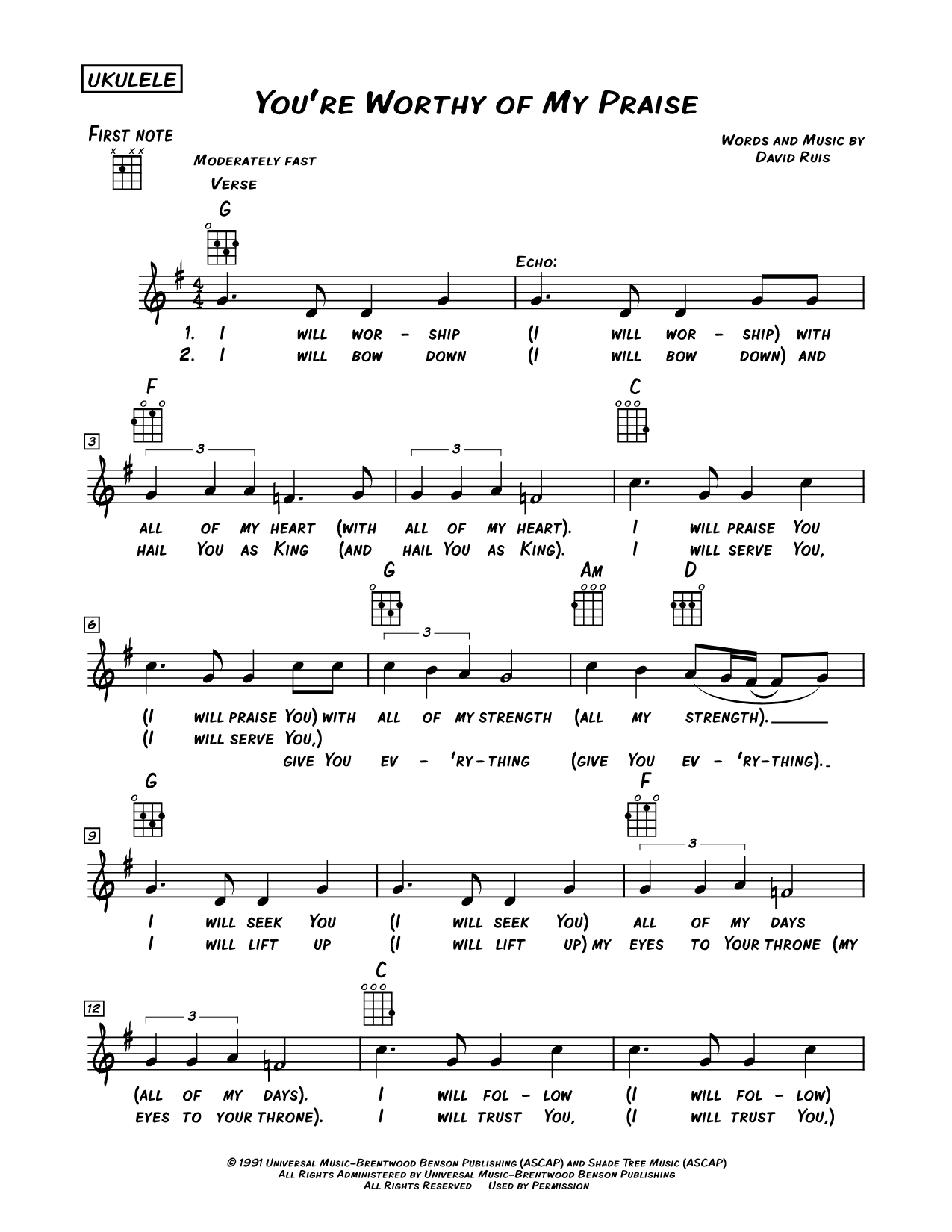 You're Worthy of My Praise