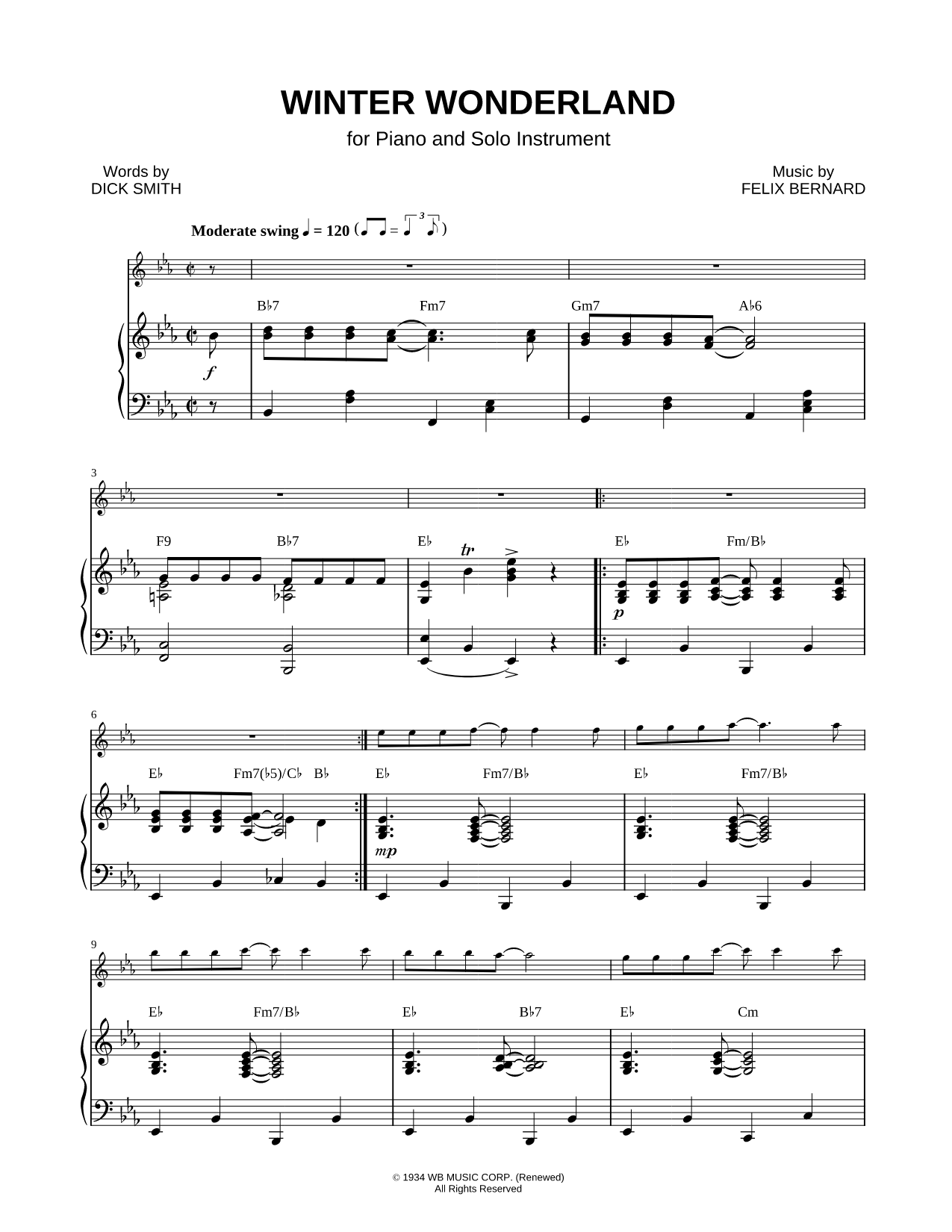 Winter Wonderland - Piano Accompaniment