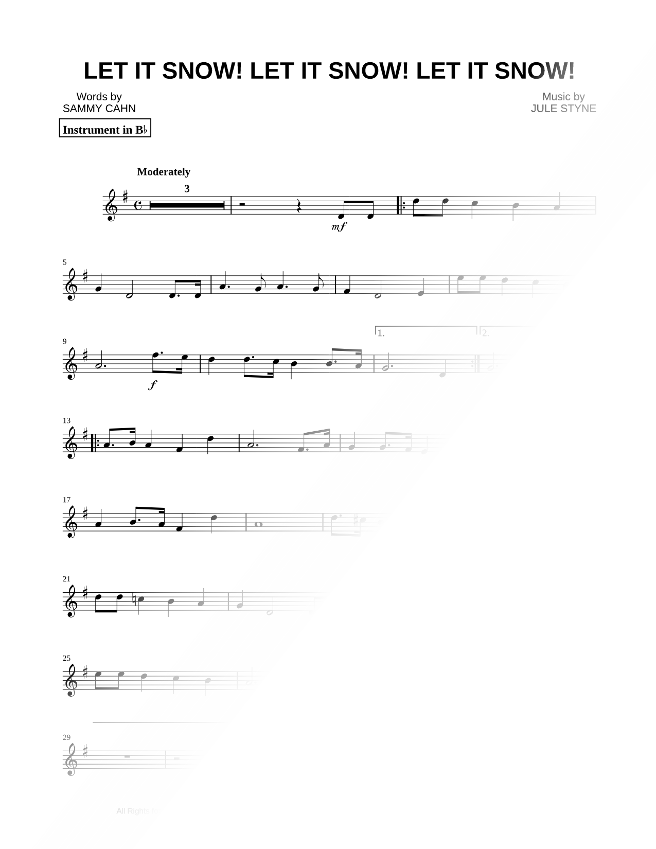 Let It Snow! Let It Snow! Let It Snow! - Bb Instrument