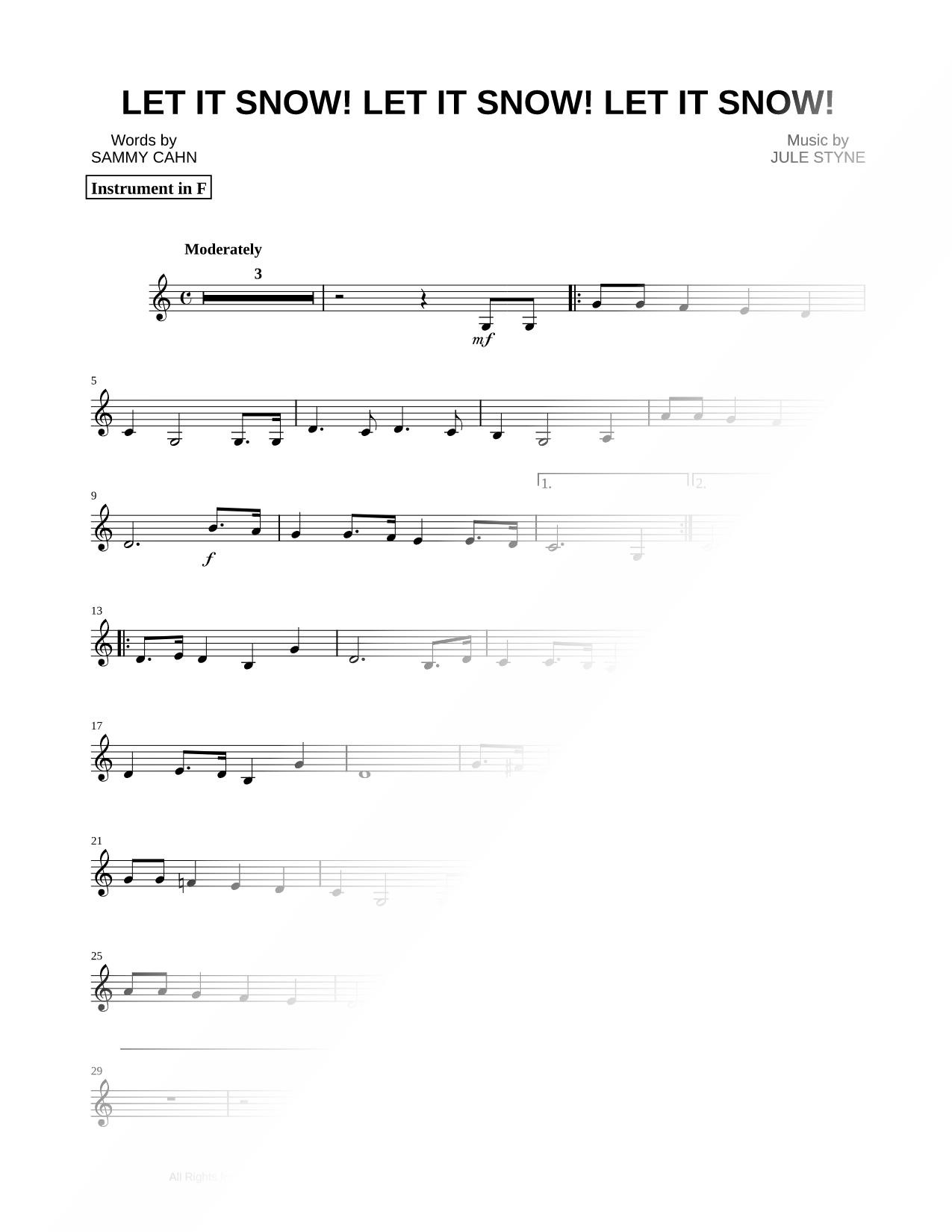 Let It Snow! Let It Snow! Let It Snow! - F Instrument