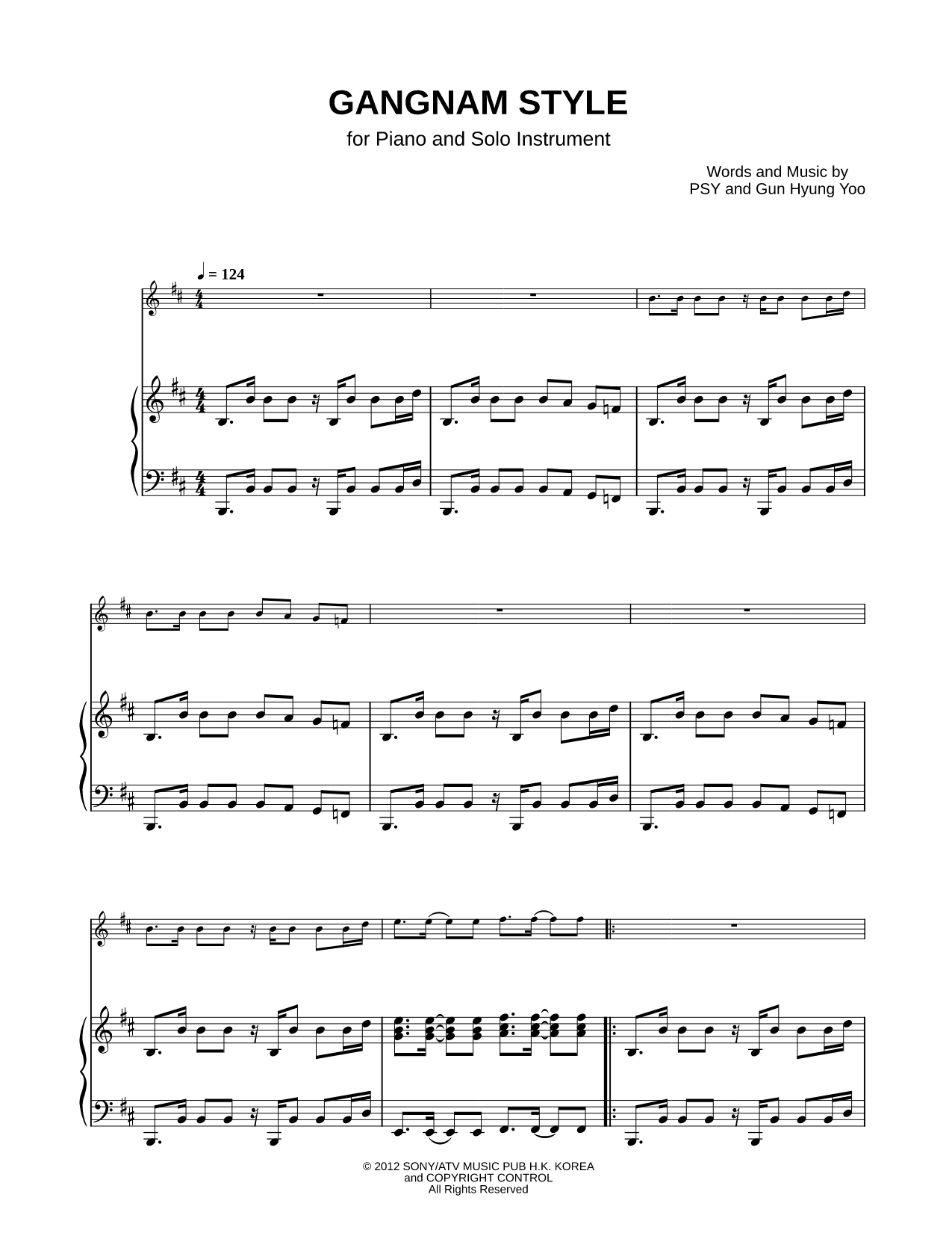 Gangnam Style - Piano Accompaniment