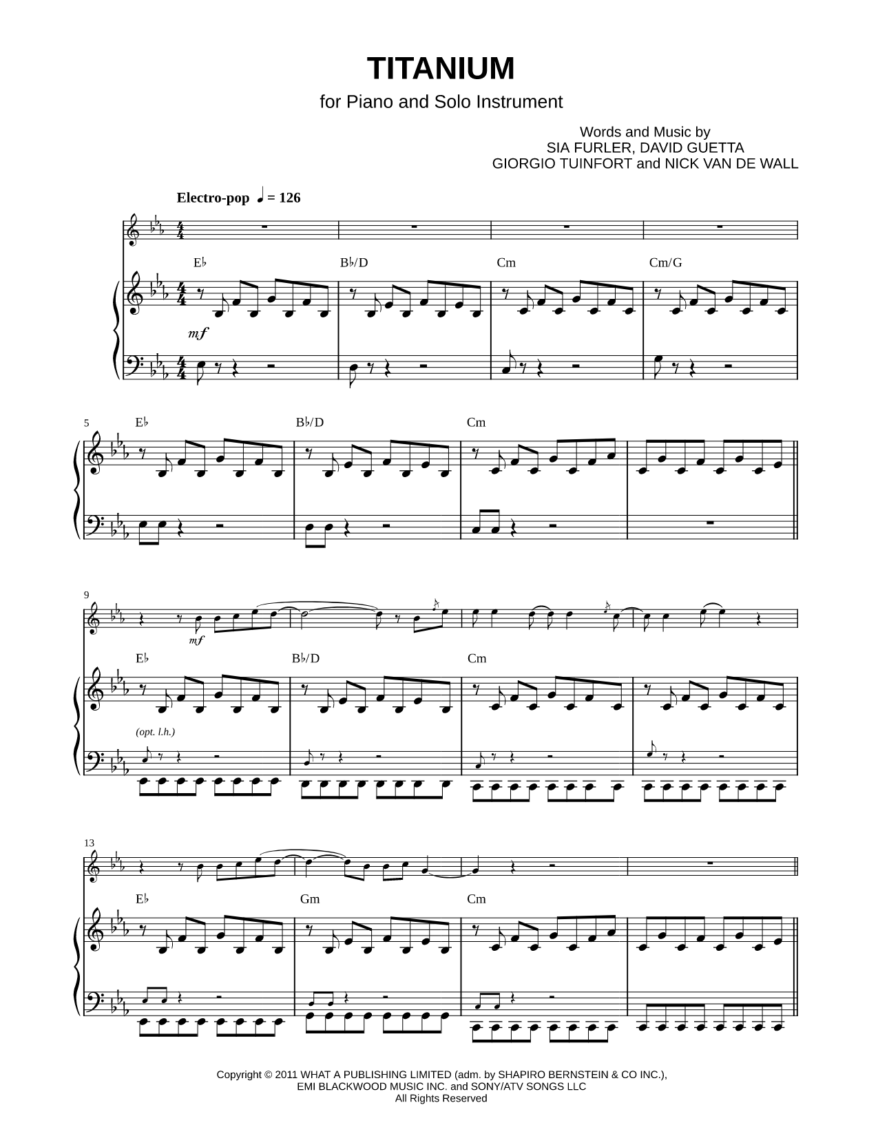 Titanium - Piano Accompaniment
