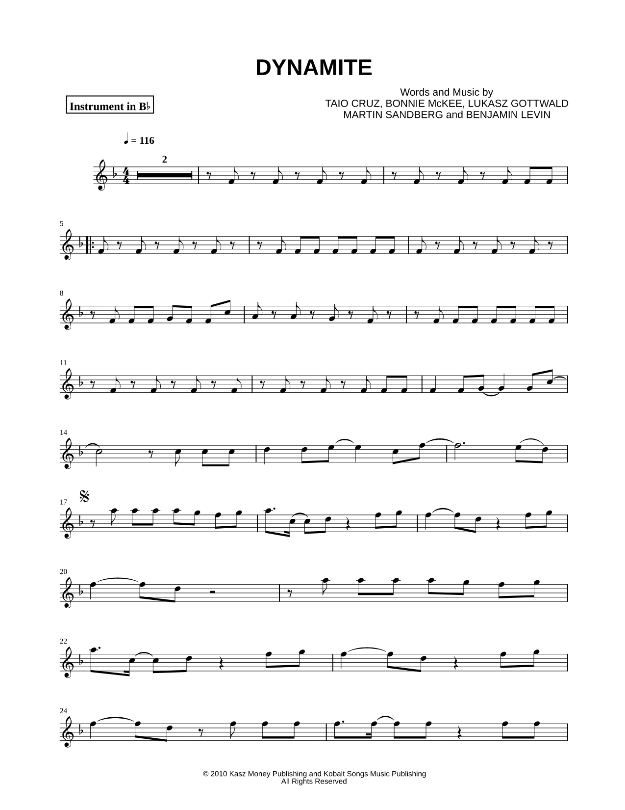 Dynamite - Bb Instrument