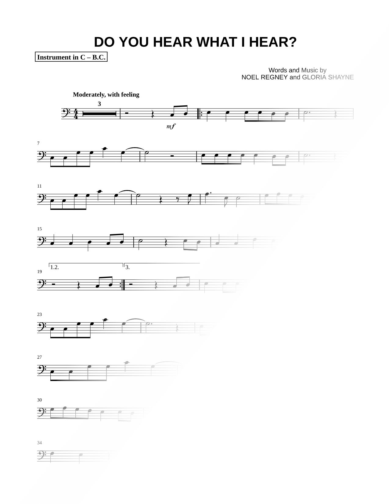 Do You Hear What I Hear? - Bass Clef Instrument
