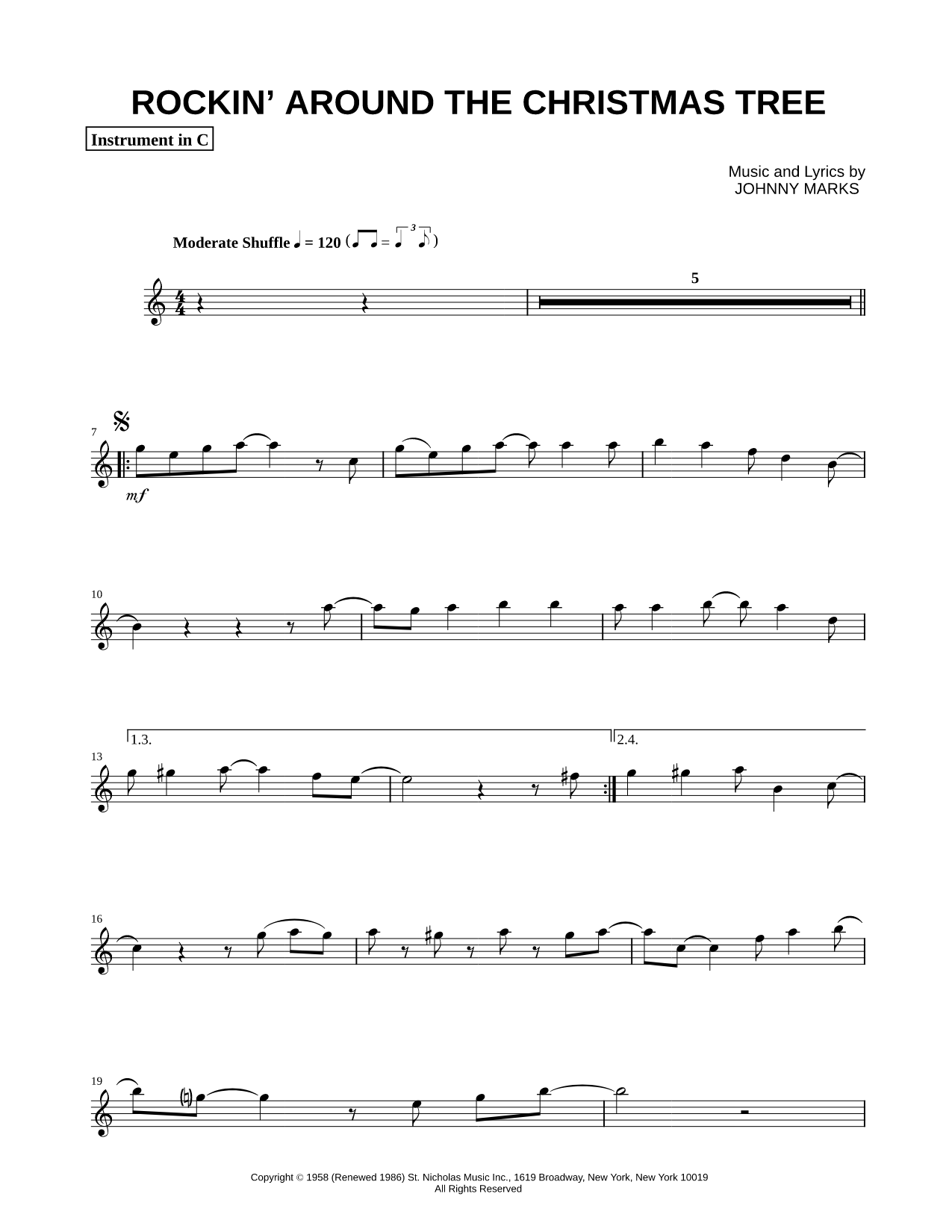 Rockin' Around the Christmas Tree - C Instrument