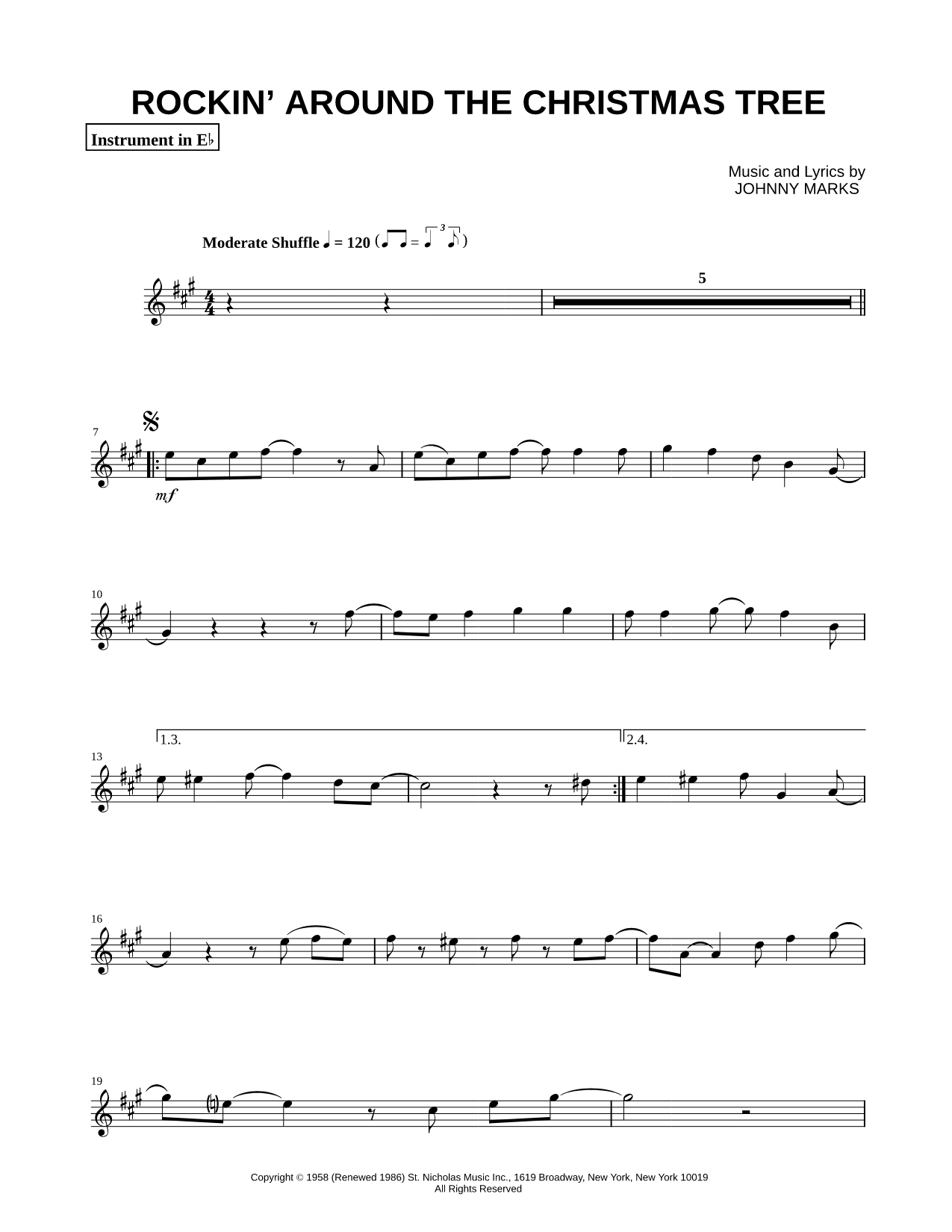 Rockin' Around the Christmas Tree - Eb Instrument