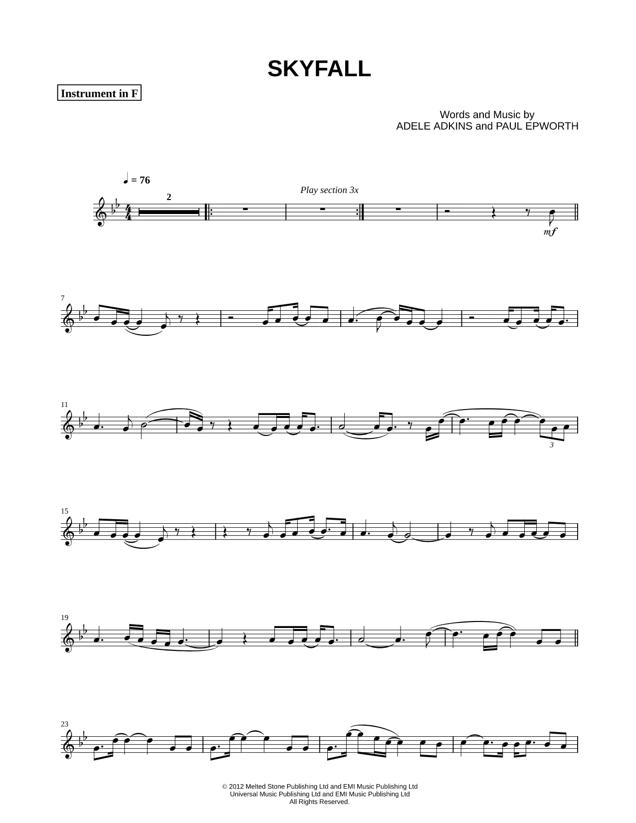Skyfall - F Instrument