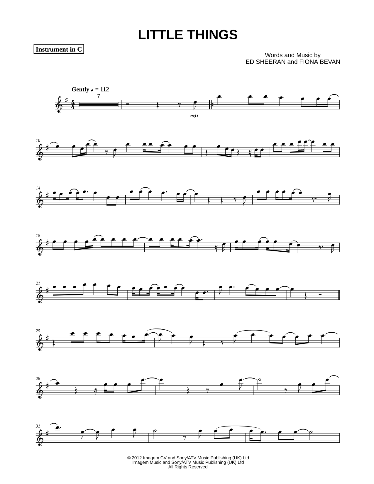 Little Things - C Instrument
