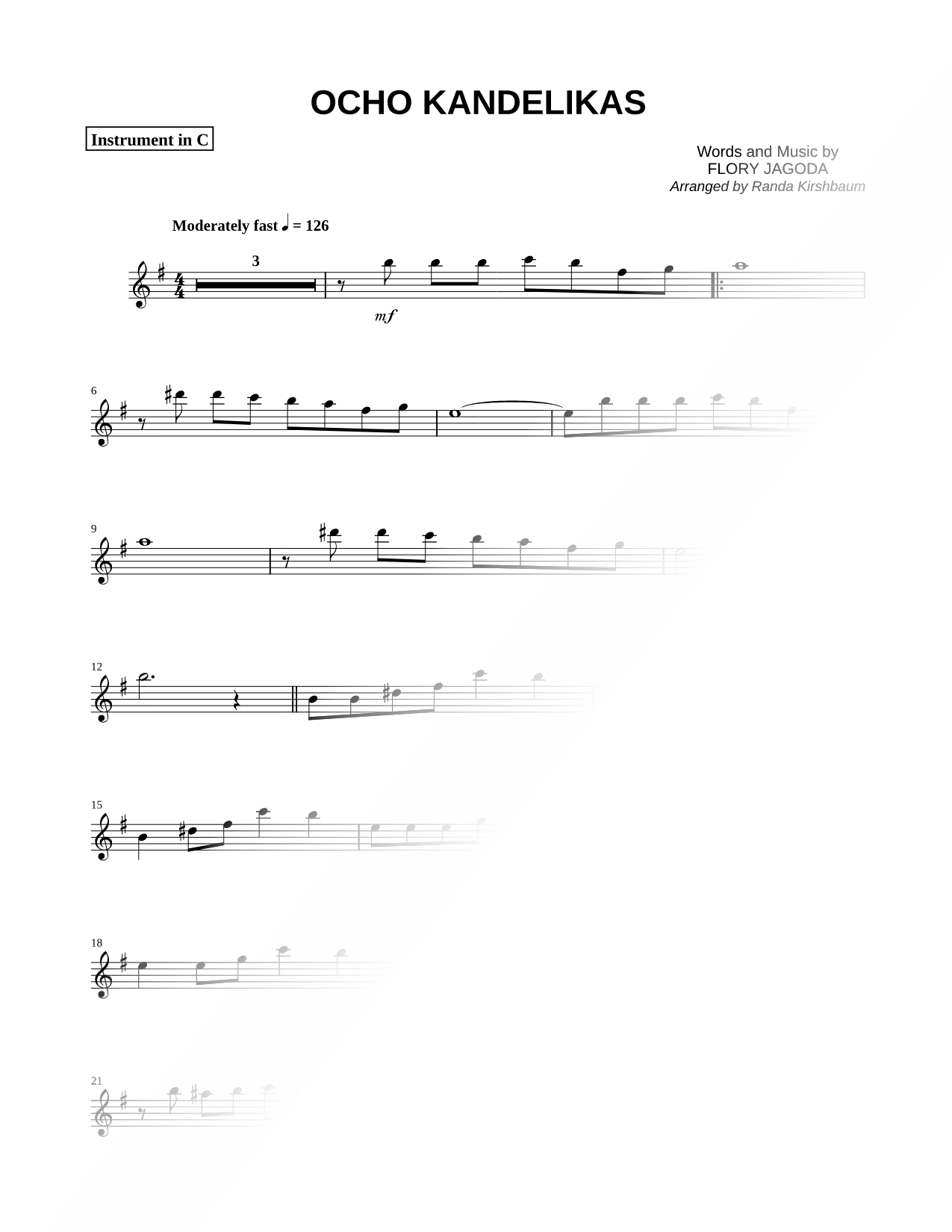 Ocho Kandelikas - C Instrument