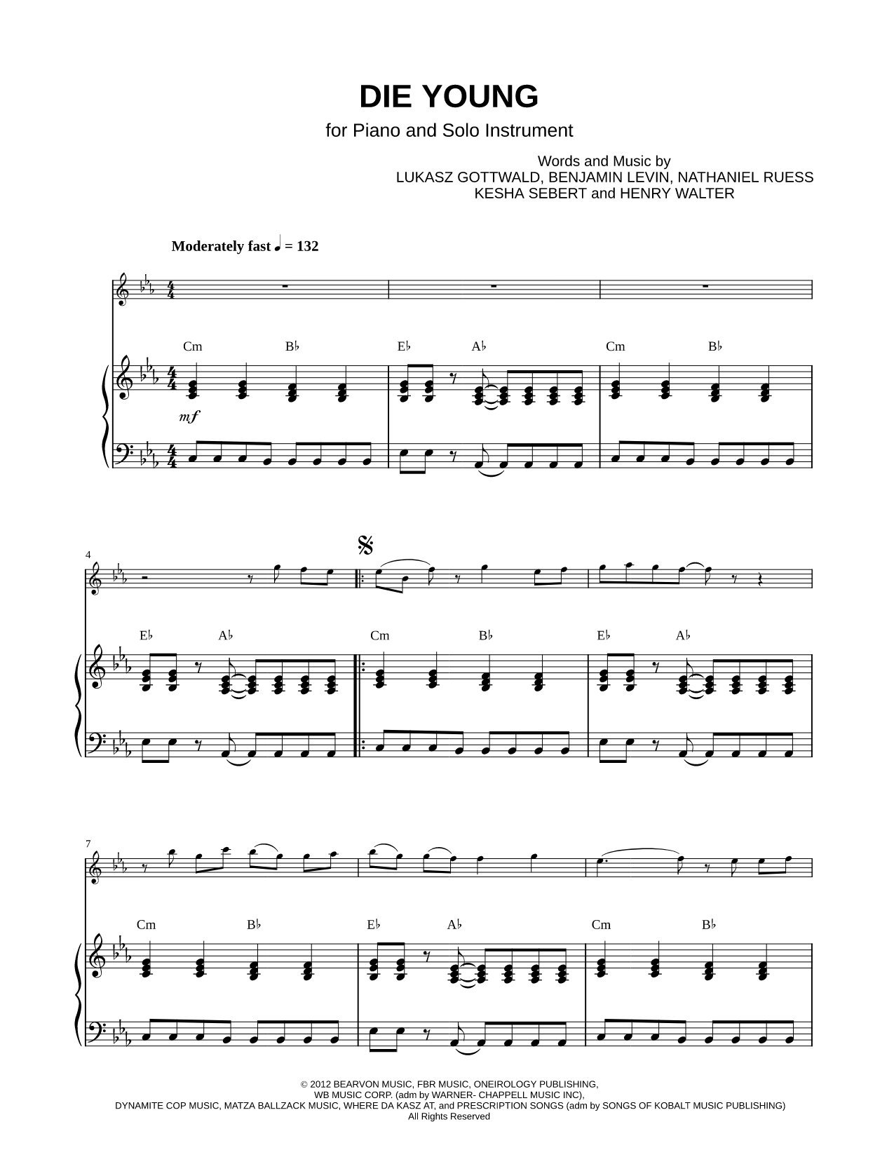Die Young - Piano Accompaniment