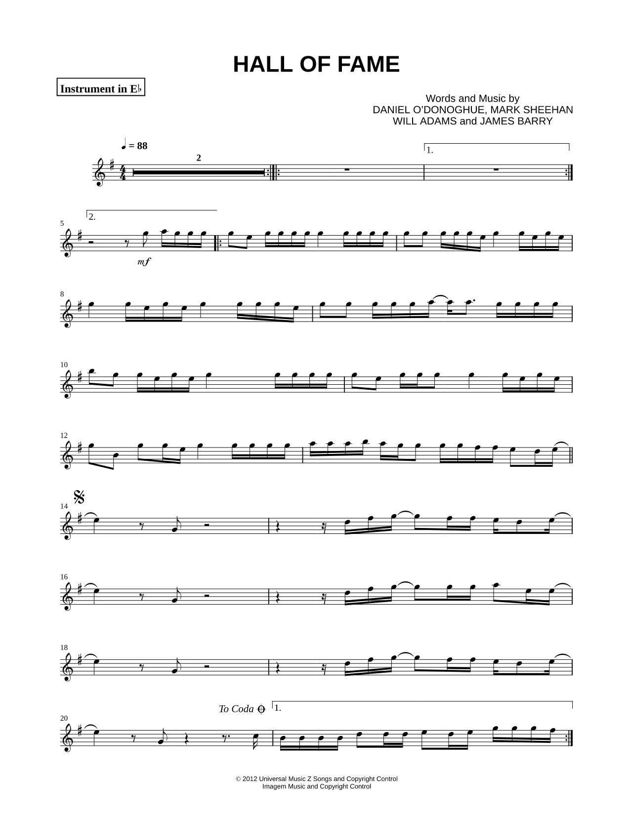Hall of Fame - Eb Instrument