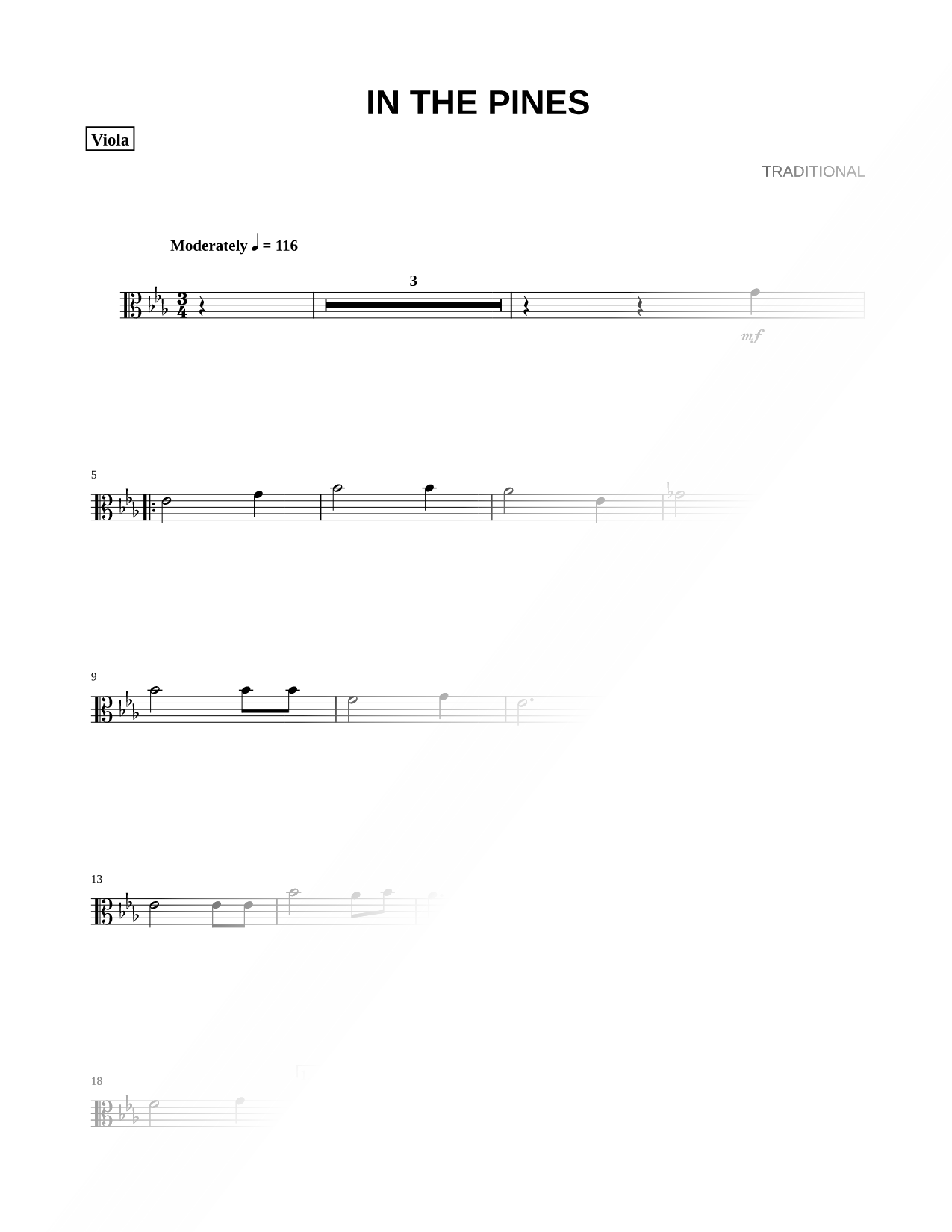 In the Pines - Viola