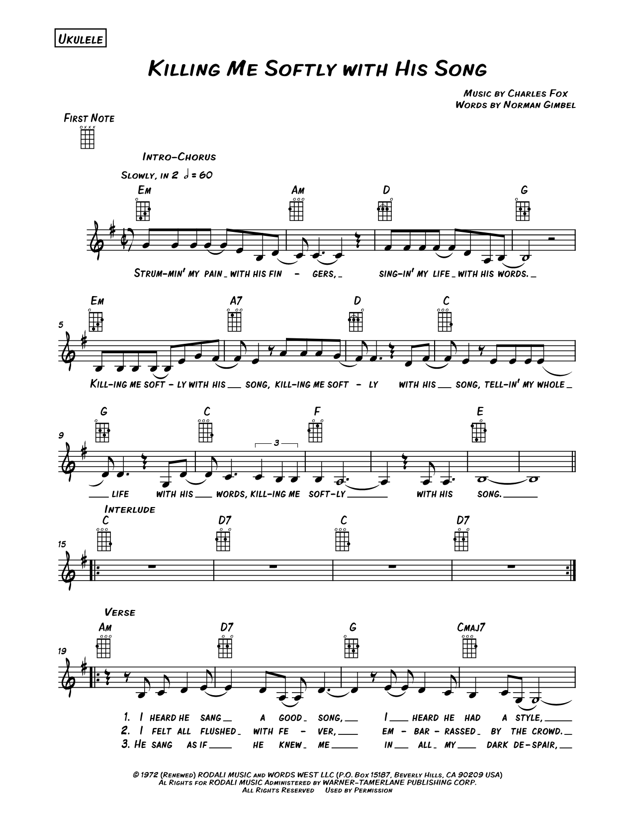 Killing Me Softly with His Song