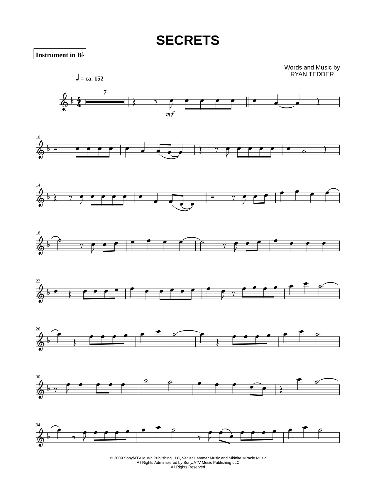 Secrets - Bb Instrument