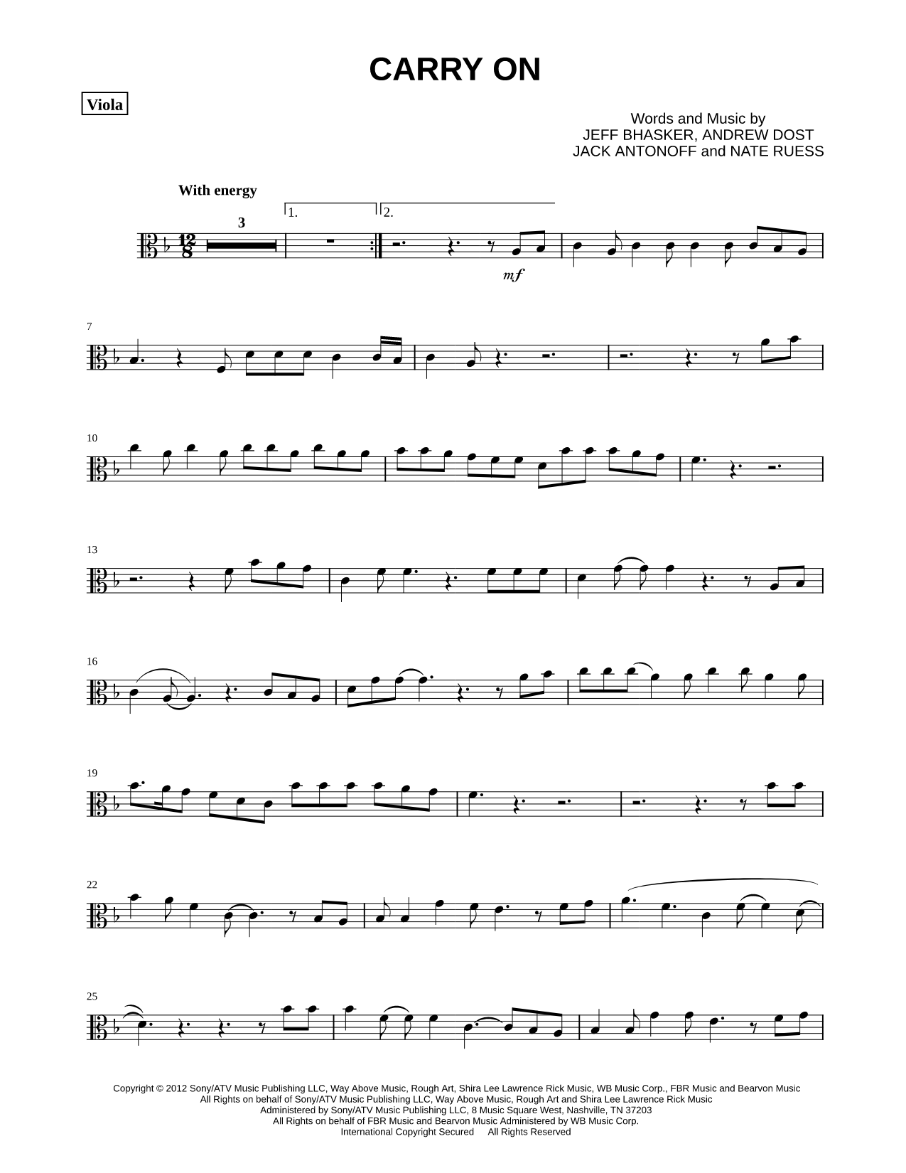 Carry On - Viola