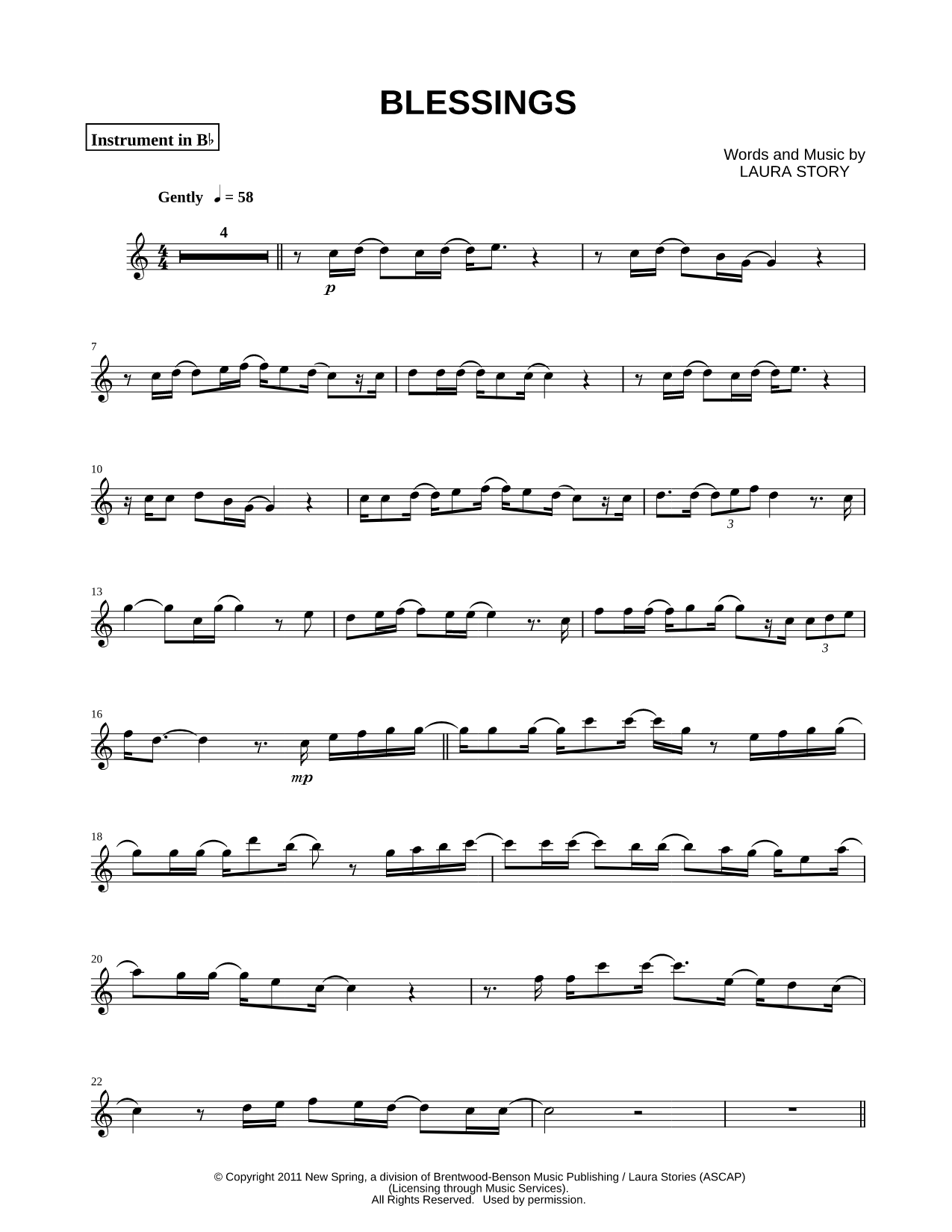Blessings - Bb Instrument