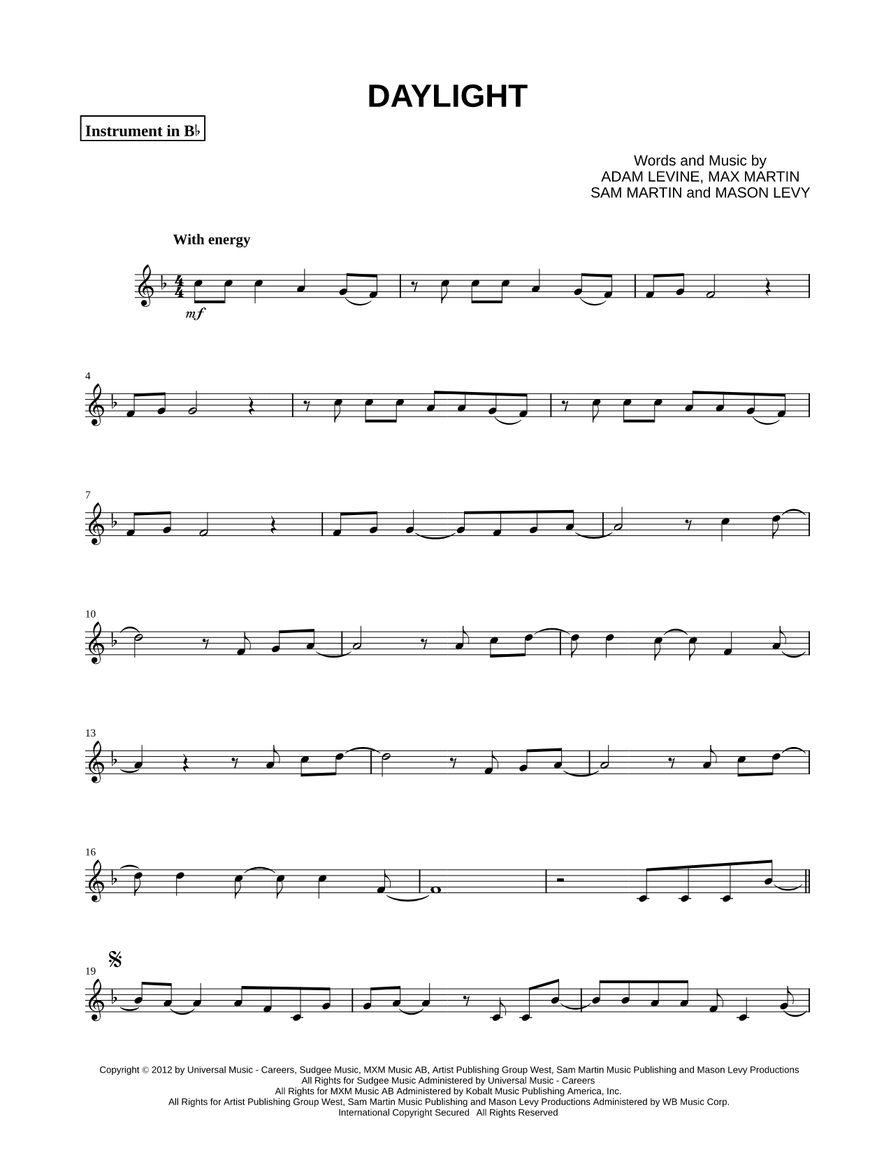 Daylight - Bb Instrument