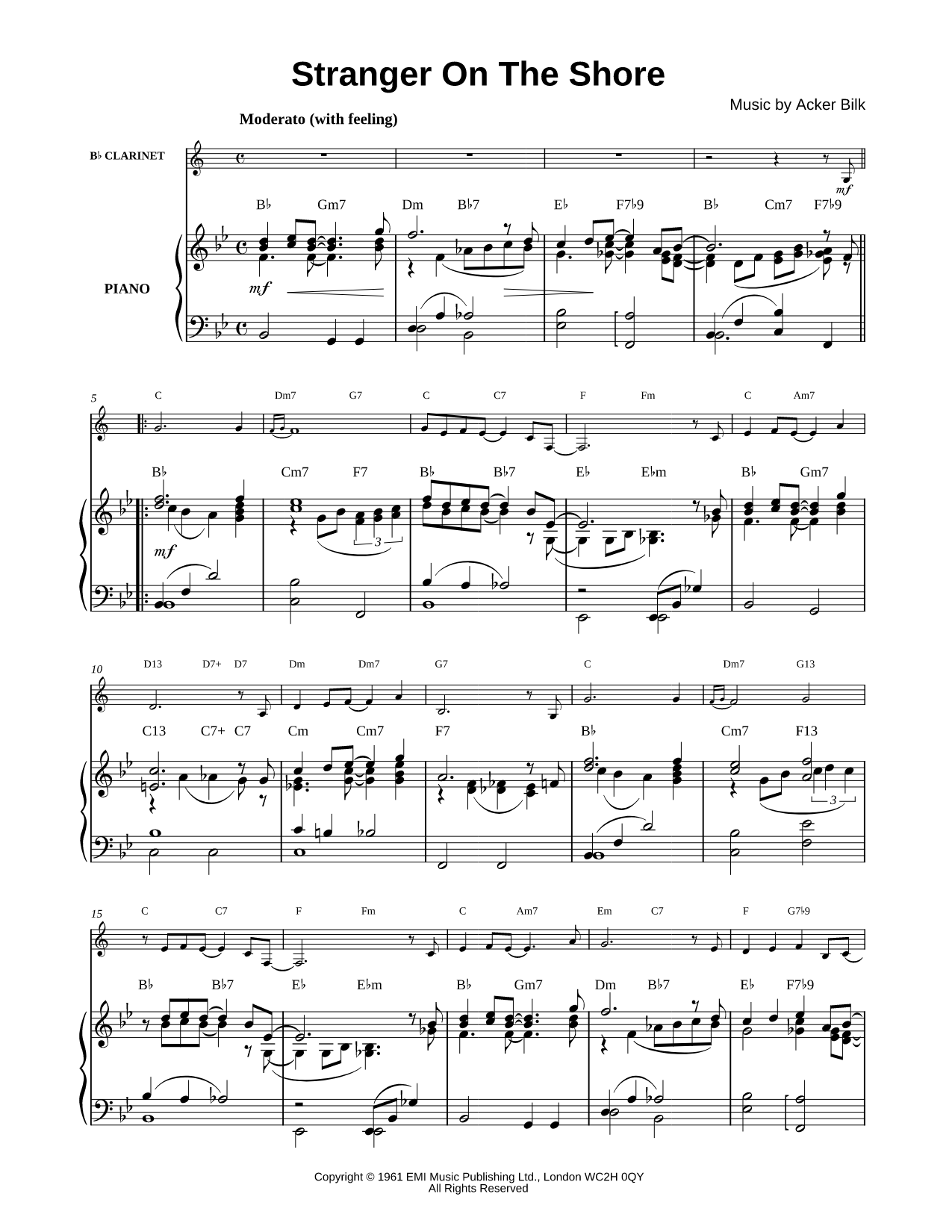 Stranger on the Shore - Piano Accompaniment (Clarinet Solo)