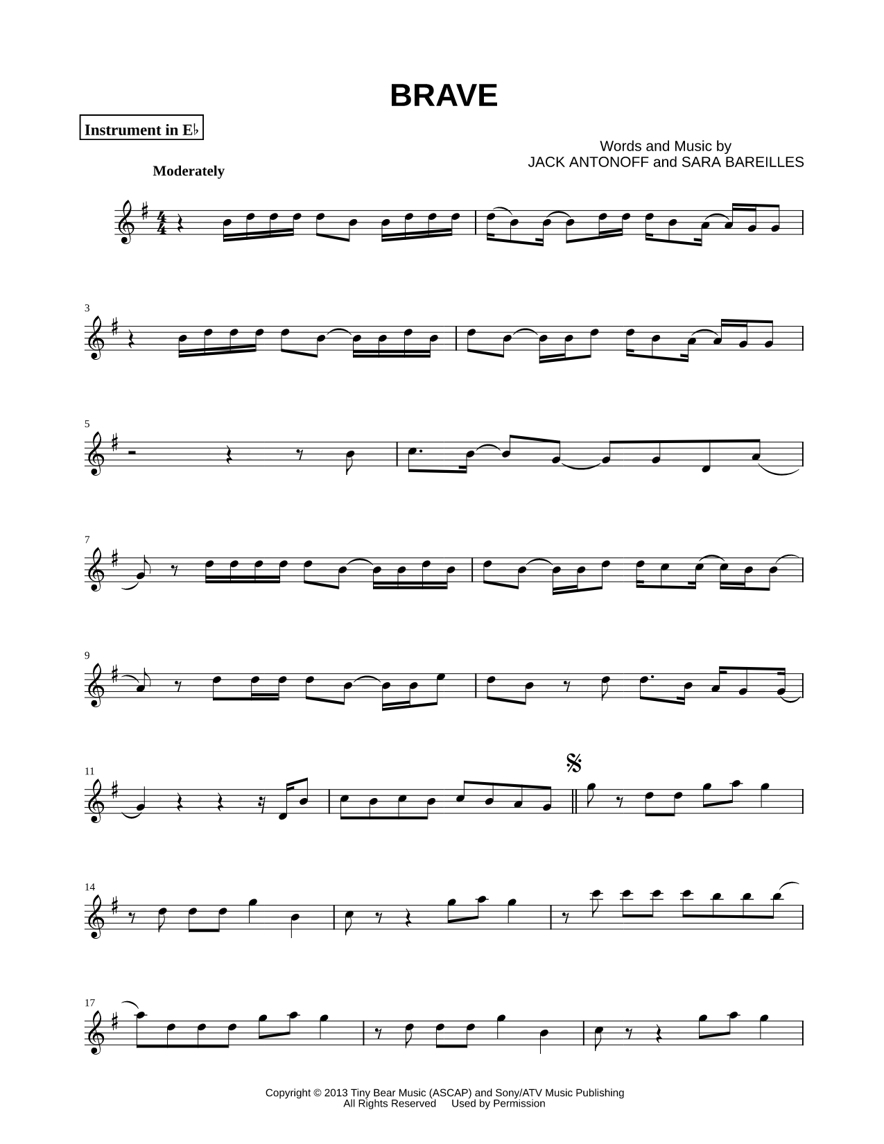 Brave - Eb Instrument