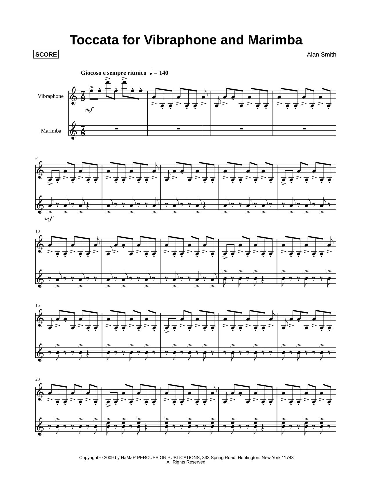 Toccata for Vibraphone and Marimba