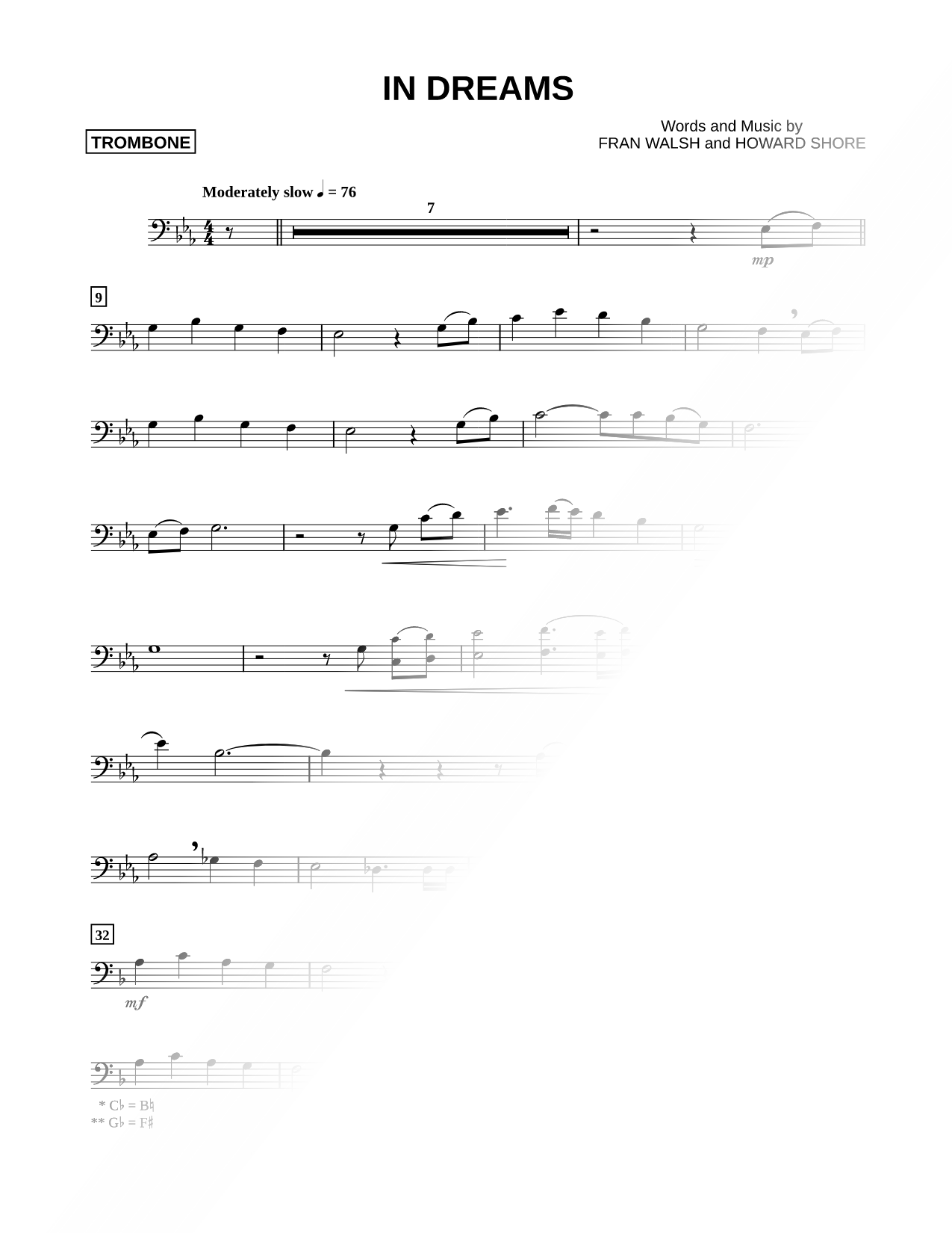 In Dreams - Trombone