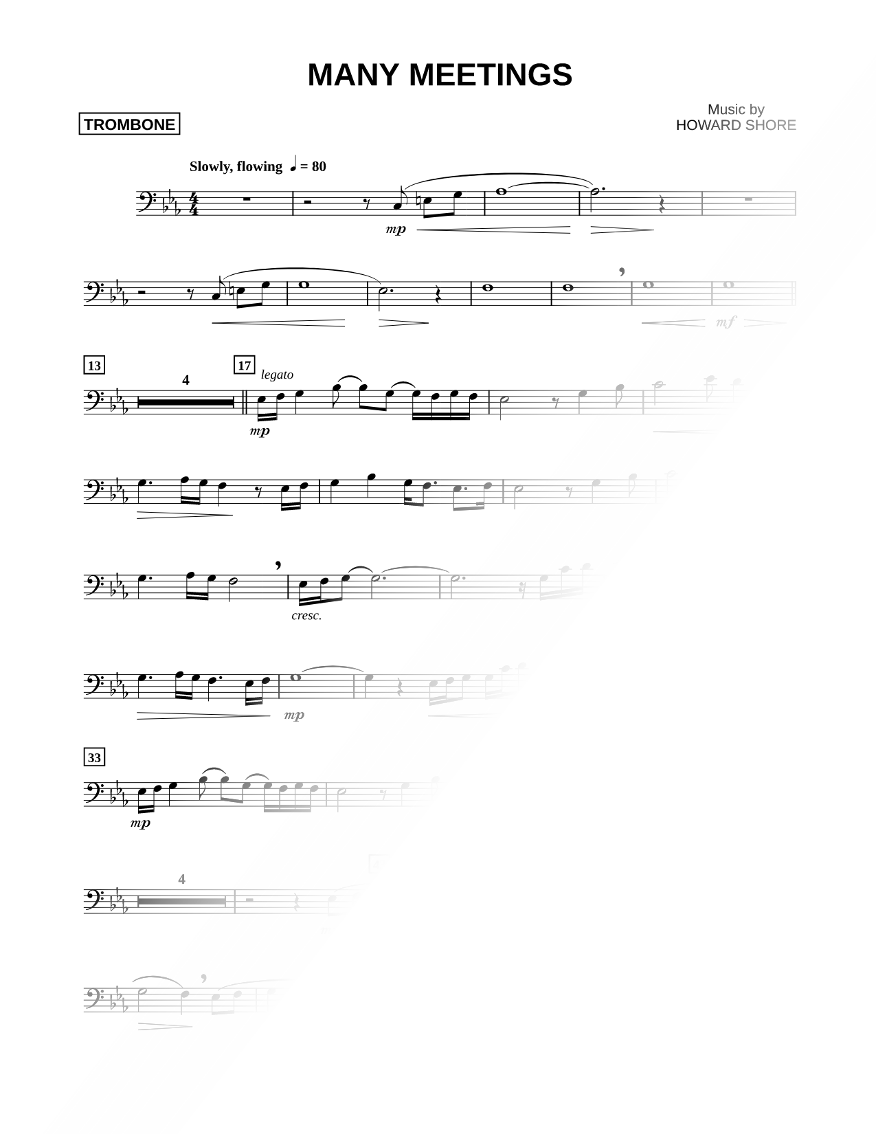 Many Meetings - Trombone
