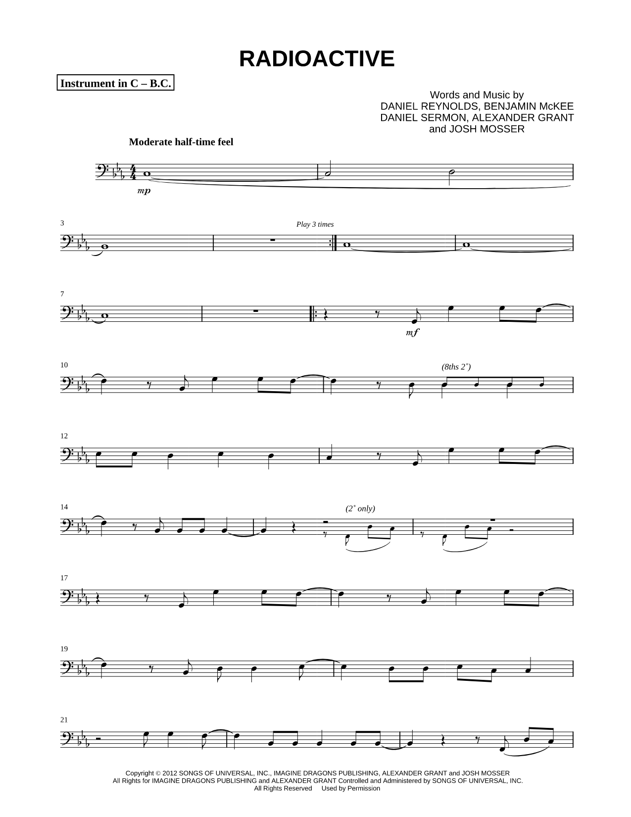 Radioactive - Bass Clef Instrument