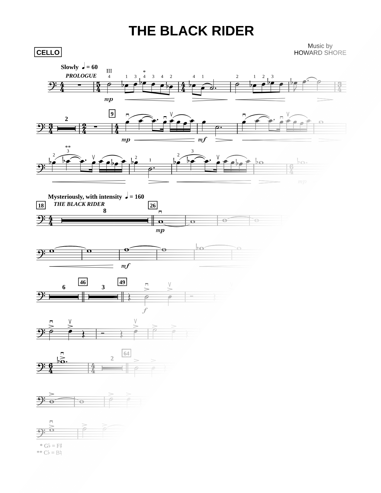 The Black Rider - Cello