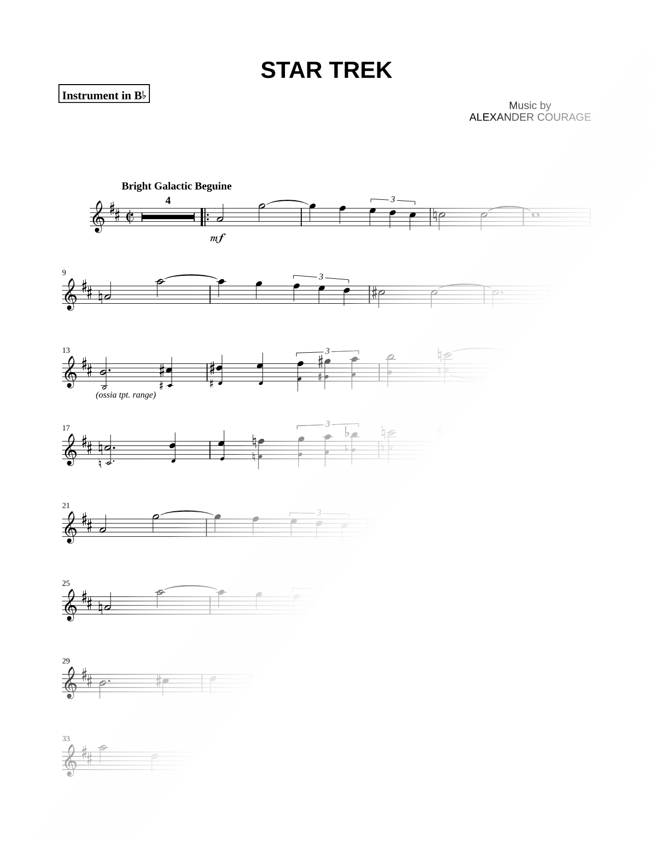 Theme from Star Trek - Bb Instrument