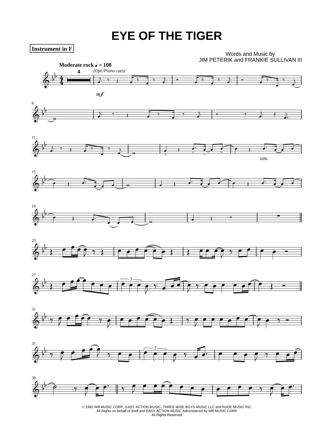 Eye of the Tiger - F Instrument