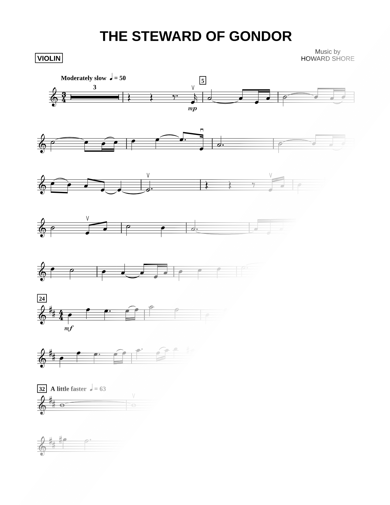 The Steward of Gondor - Violin