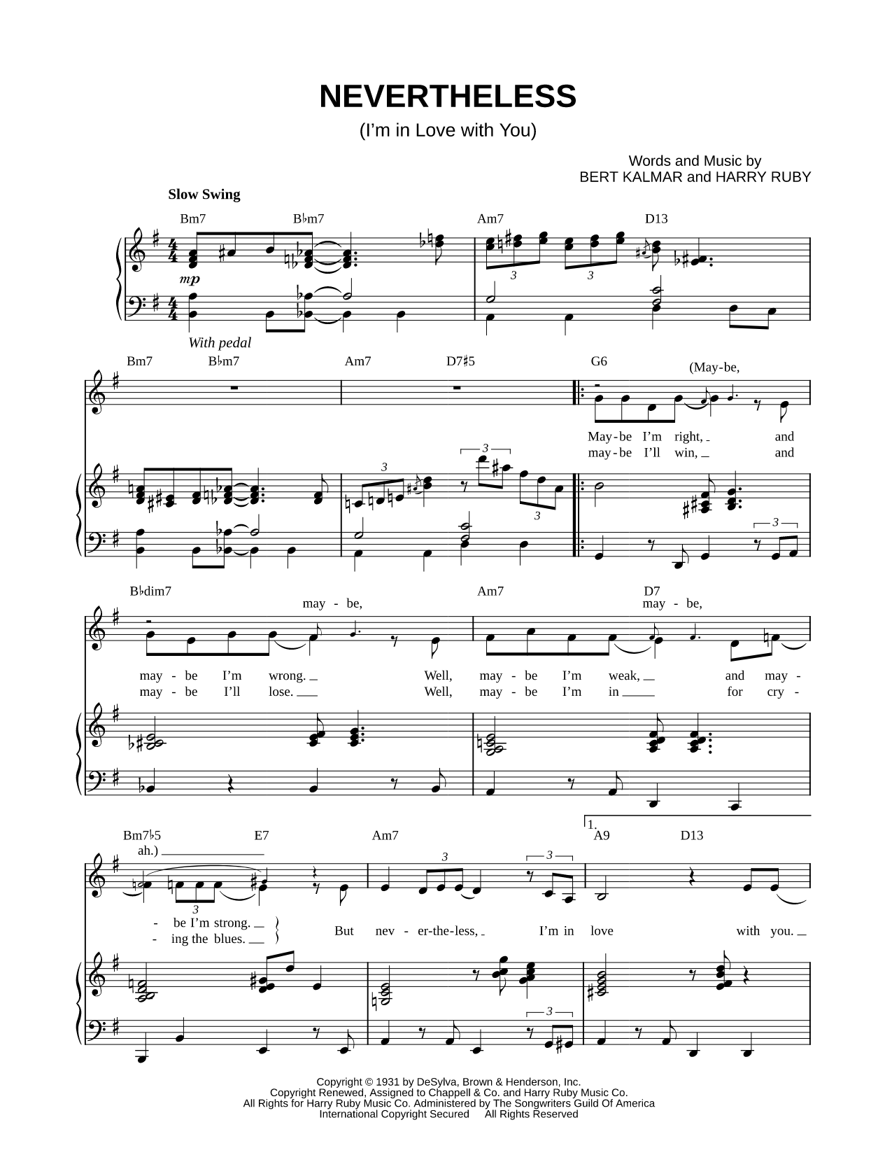 Nevertheless (I'm in Love with You)